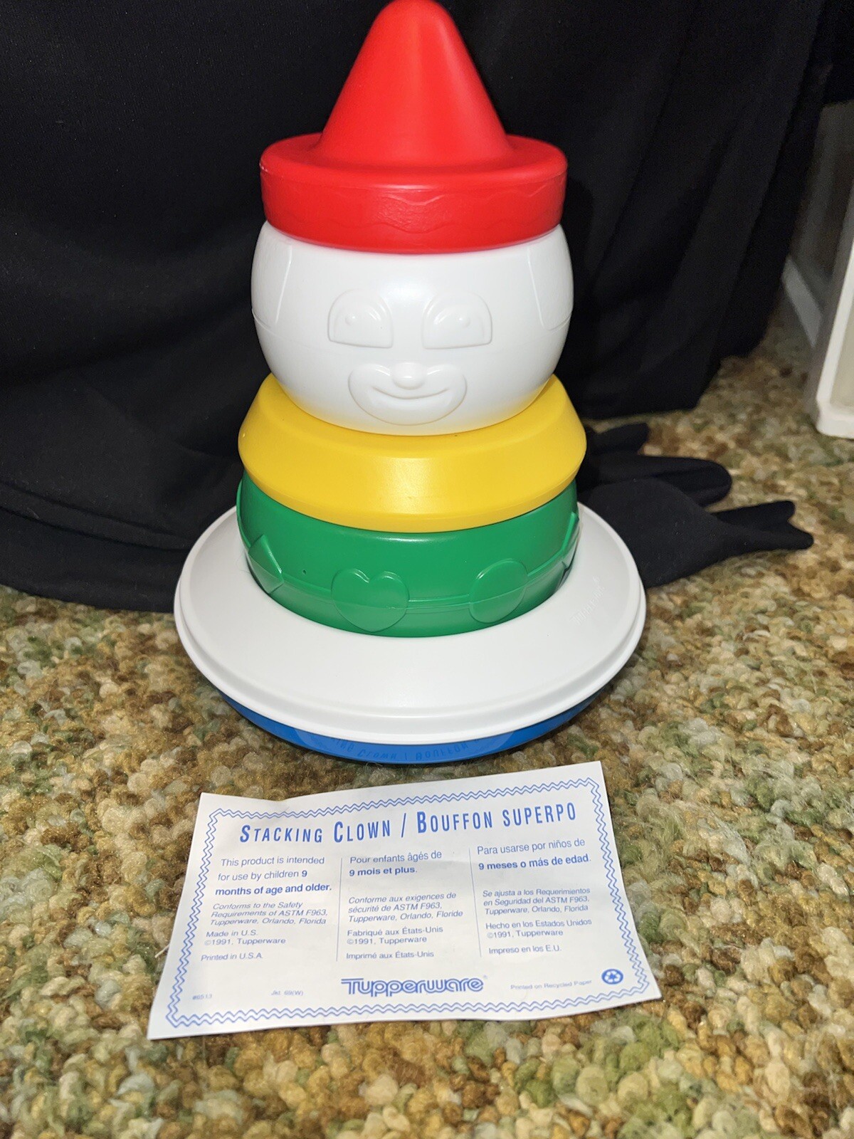 TUPPERWARE NEW Tuppertoys Shape Sorter Stacking Clown Toy Buoy Take Apart
