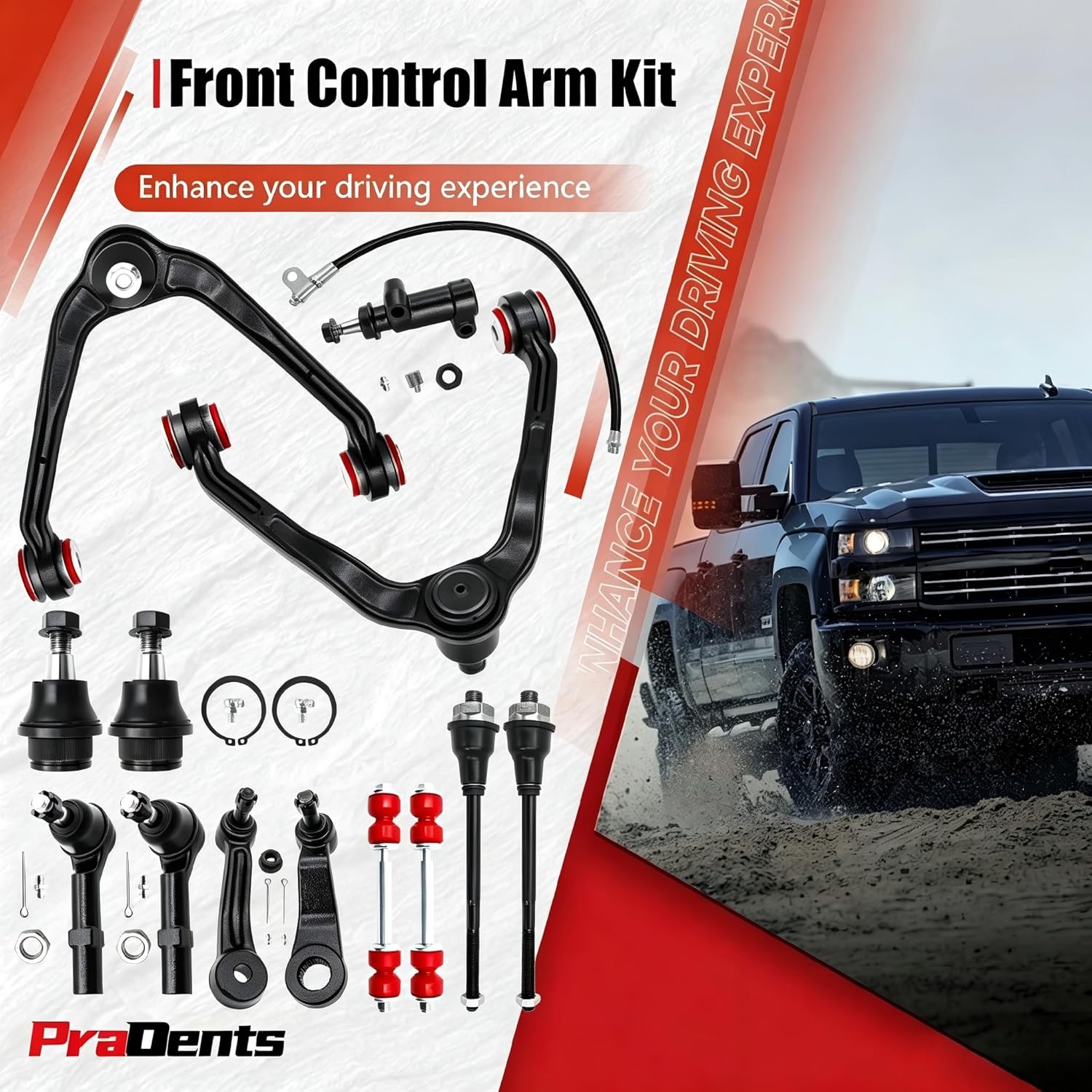 4WD Front Upper Control Arm Kit Chevy GMC 1500 13pc