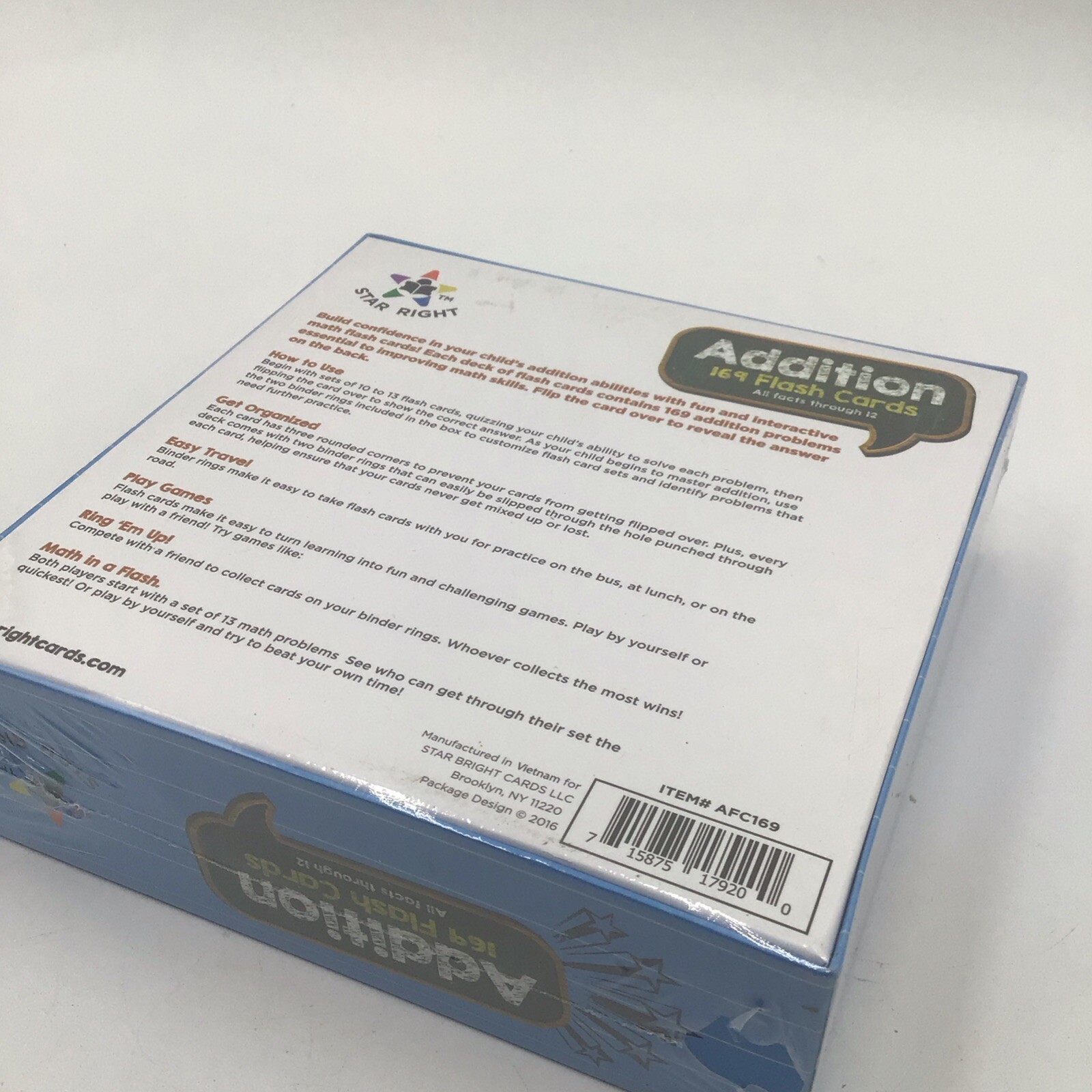 NEW Star Right Education Addition Flash Cards – 169 Sealed Cards for Ages 0-12