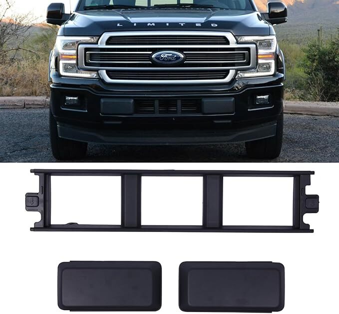 18-20 Ford F150 Front Bumper Guards Pads End Caps Cover Insert + Front Bumper