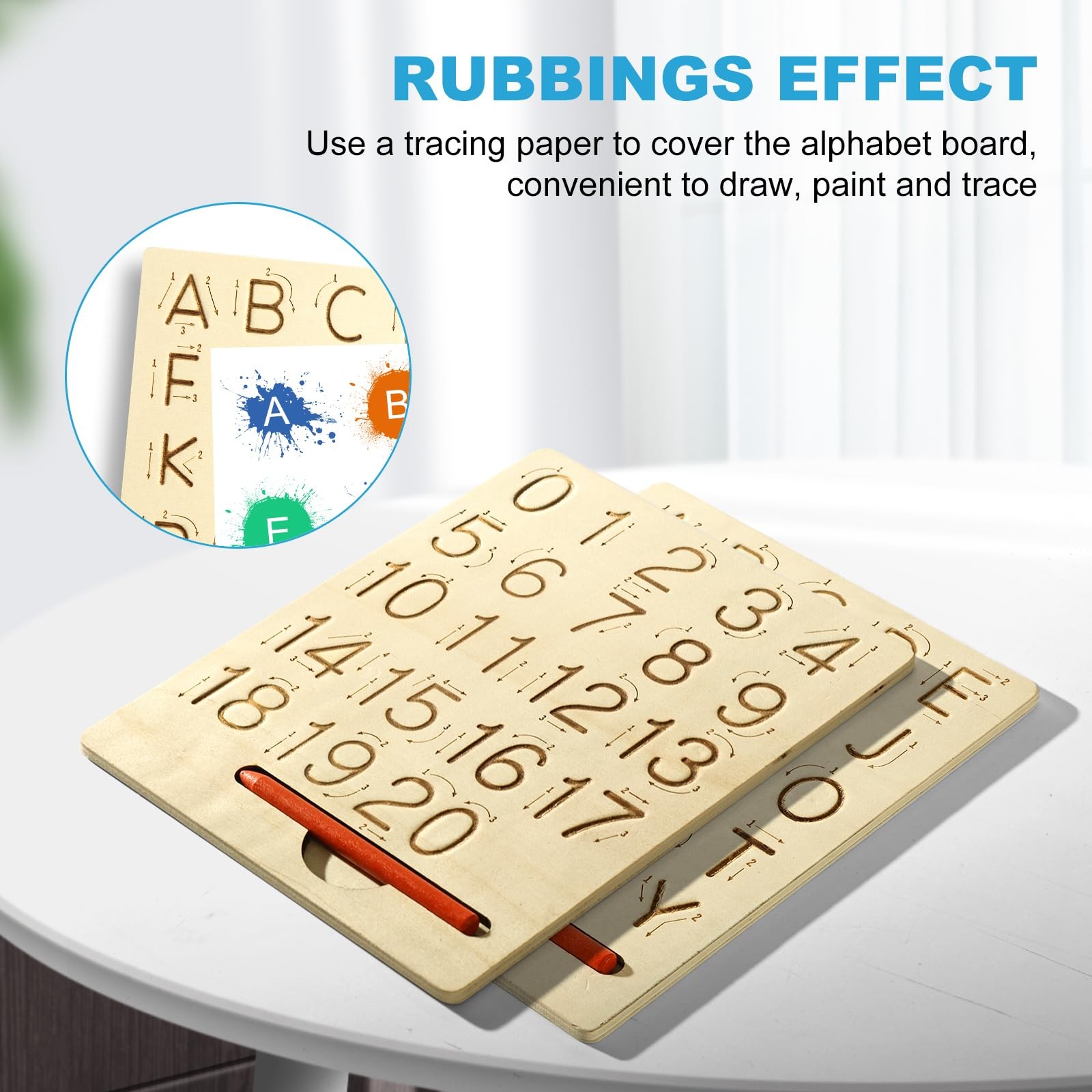 Learn to Write – Number & Letter Tracing Boards for Kids Ages 3-8 Wooden Alph…