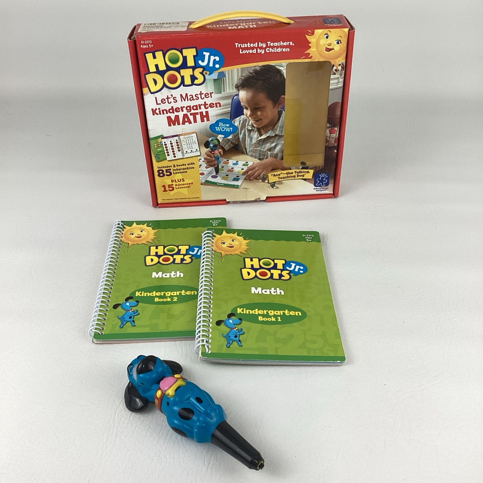 Hot Dots Jr. Kindergarten Math Books Ace Interactive Talking Teaching Dog Pen