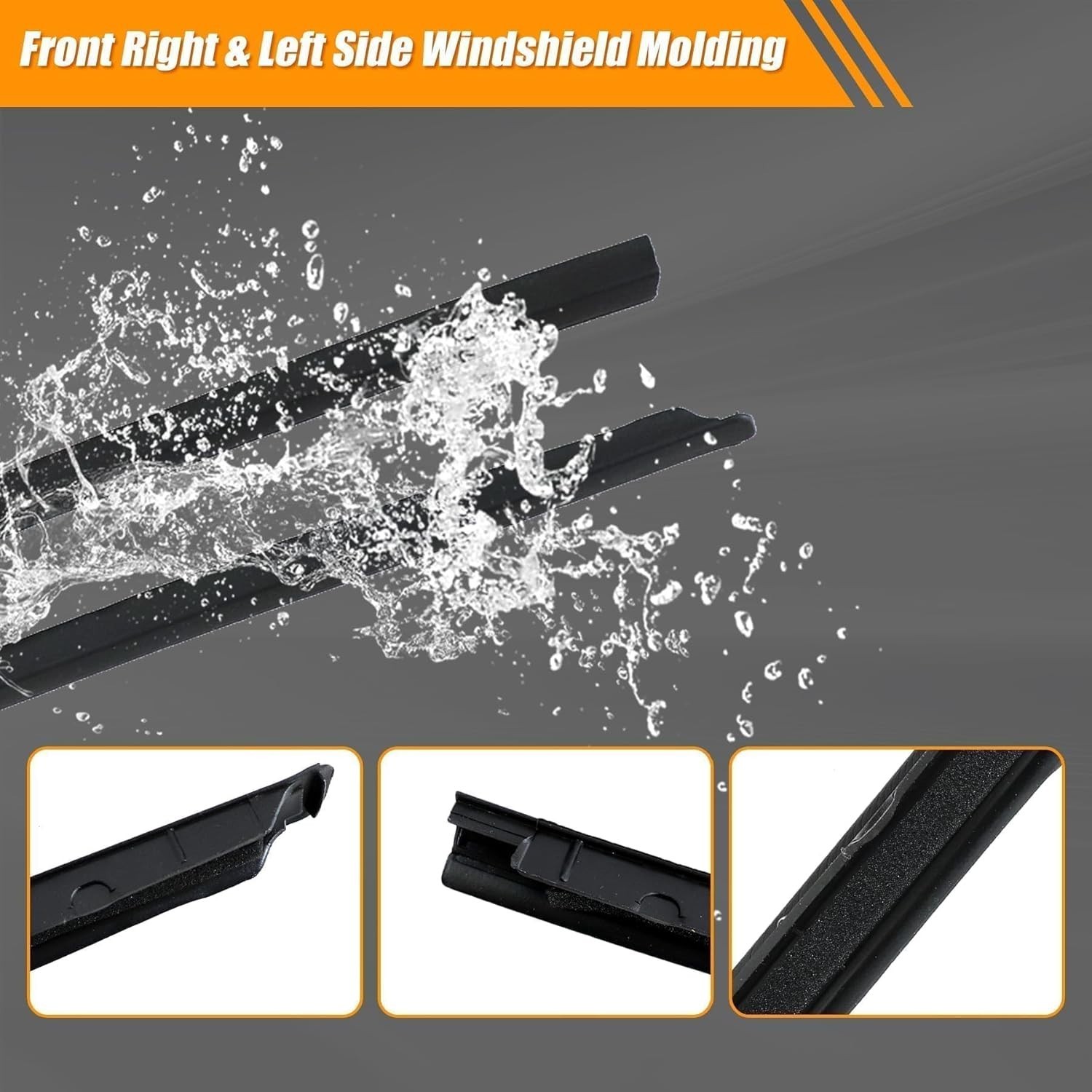 Front Right & Left Side Windshield Molding Compatible with Dodge Ram 1500 2009