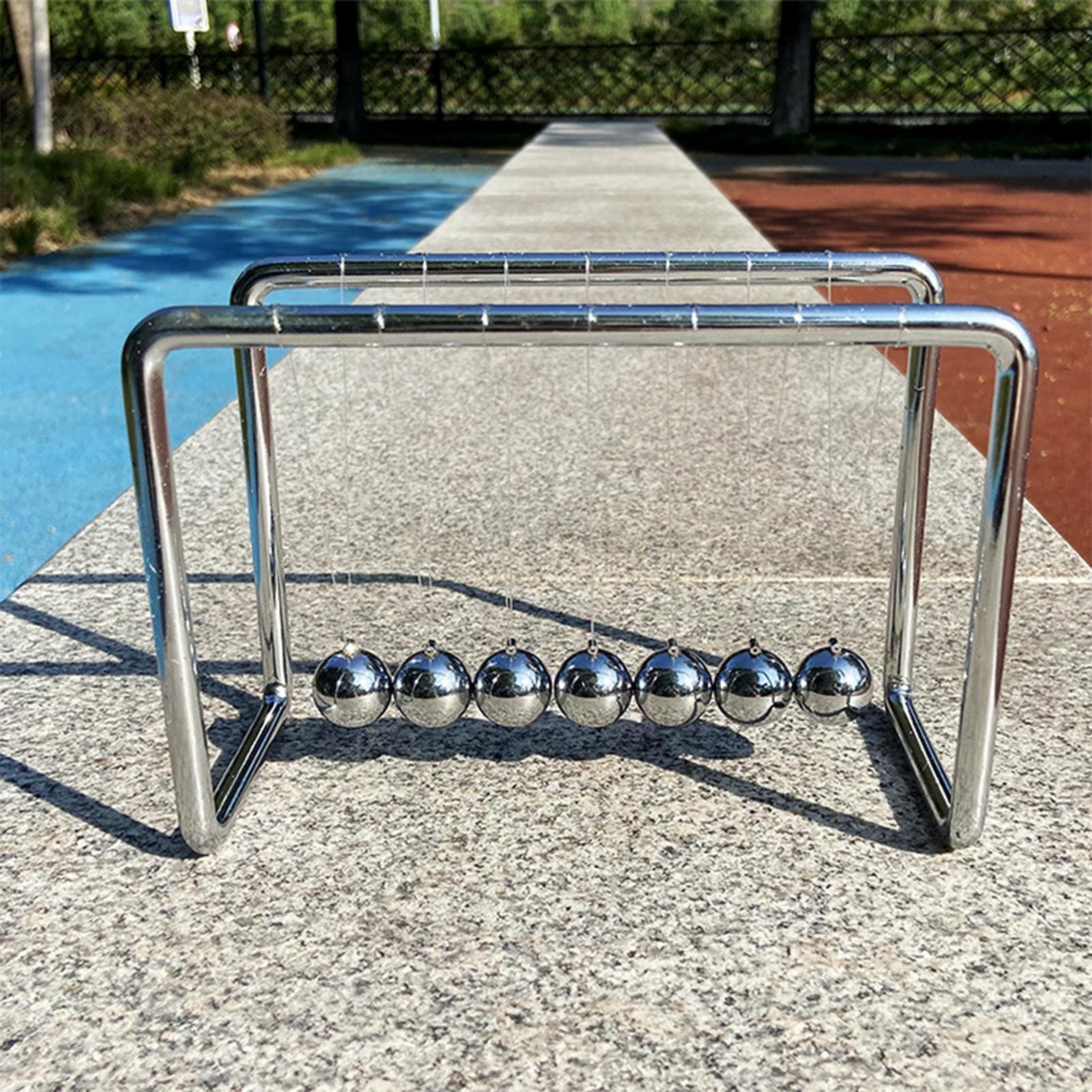 Grey Newtons Cradle Steel Balance Balls Physics Science Pendulum Desk Accessory