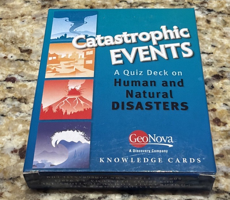 CATASTROPHIC EVENTS: A KNOWLEDGE CARDS QUIZ DECK ON HUMAN By Geonova NEW
