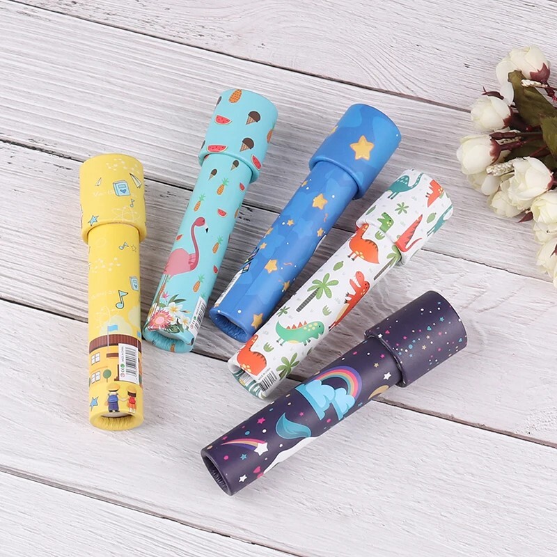 Interactive Rotating Kaleidoscope Classic Educational Toy for Kids Imaginative C