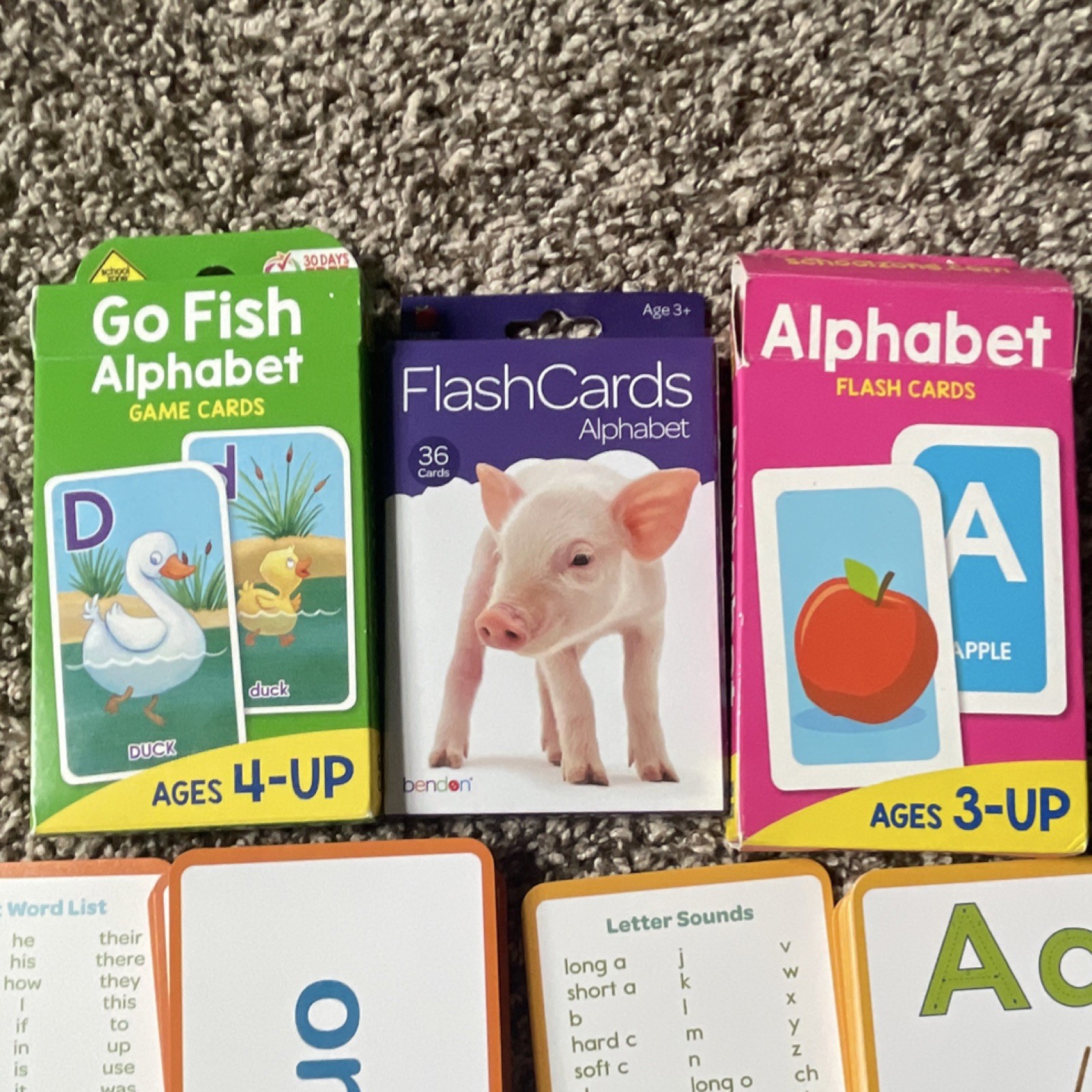 Bendon Alphabet Flash Cards Go Fish Game Cards Set Animals Letters 3-7 yrs