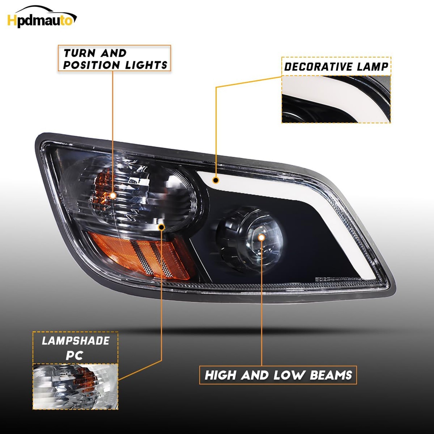 Headlight Assembly fit for 2011+ Hino 238 258 268 338 Truck Right Passenger S…