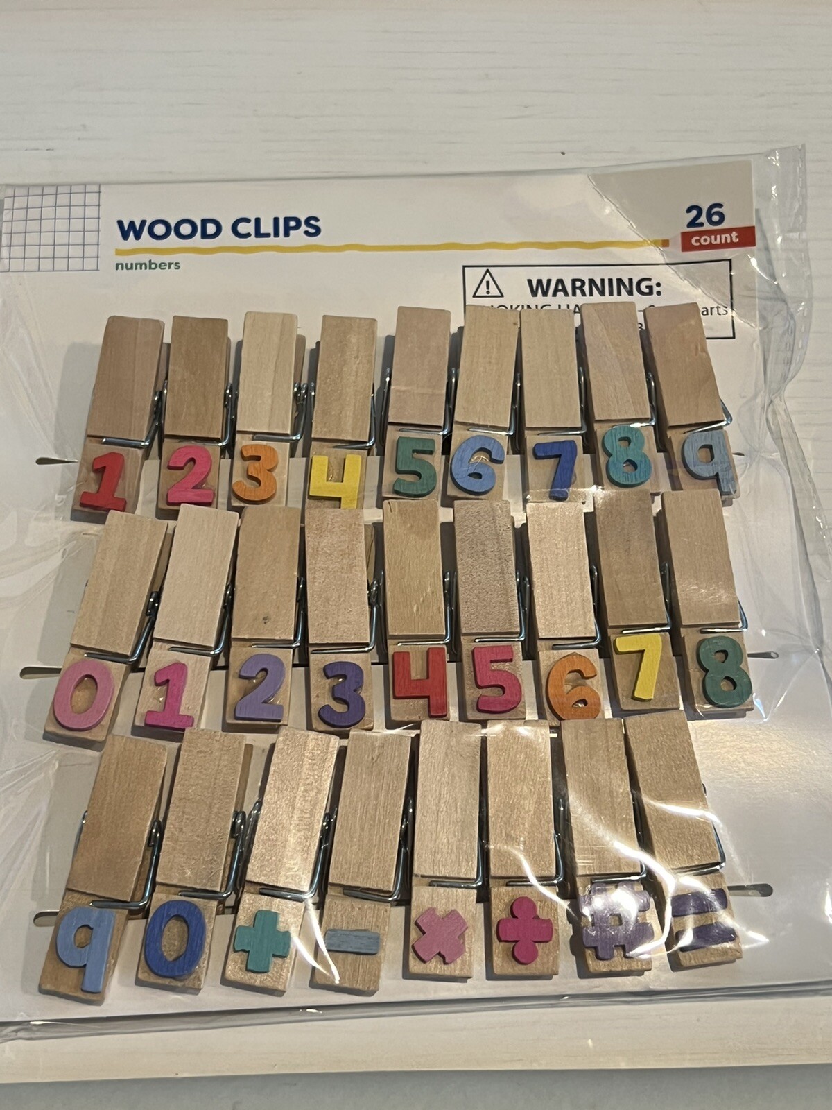 Target Bullseye Numbers 123 Learning School Supplies Wood clips Playground