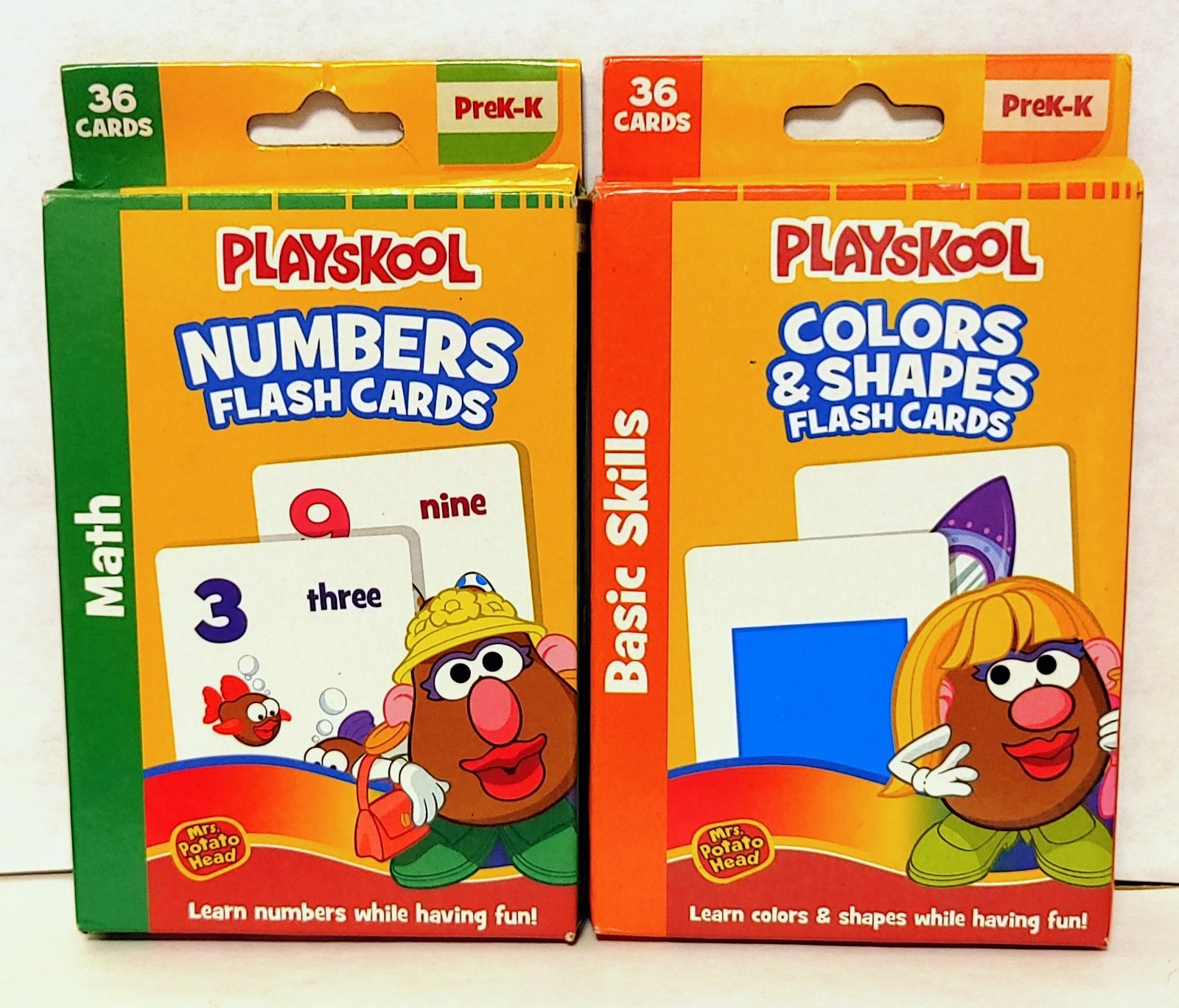 Playskool Flash Cards 2 Sets of Flash Cards Math, Basic Skills (PreK-K)