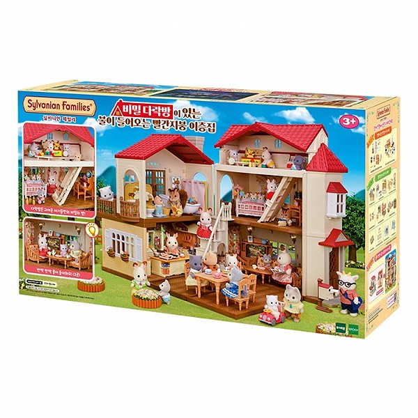 Toitron Sylvanian 5756-Flame red-roofed bunkhouse with secret attic