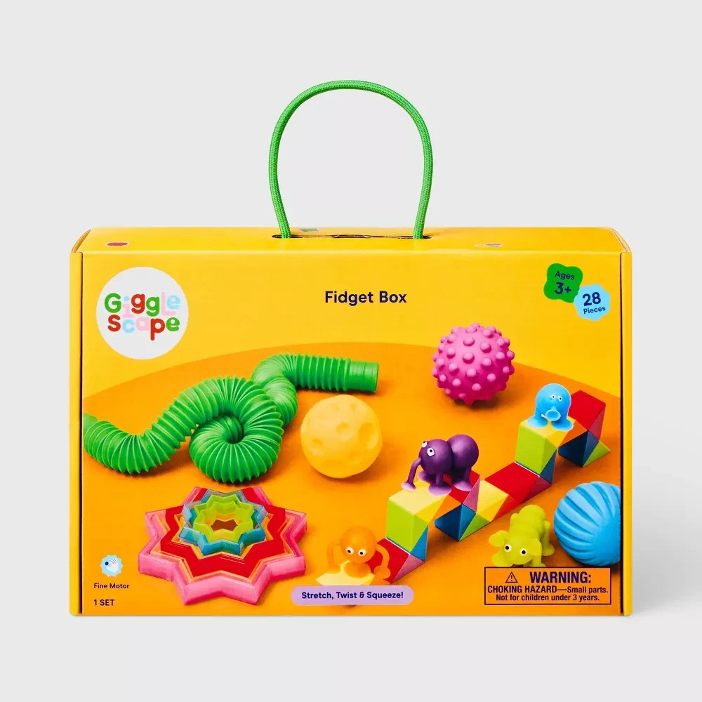 🔥Gigglescape Fidget Box 28-Piece Set For Ages 3+ Stretch, Twist & Squeeze!🔥