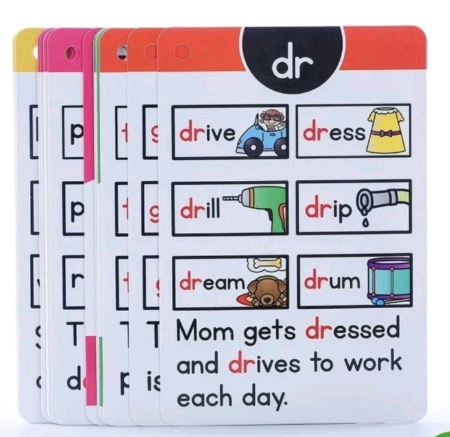 Learn To READ Durable 107 Groups Phonics Flashcards CVC 64 Word Learning Cards