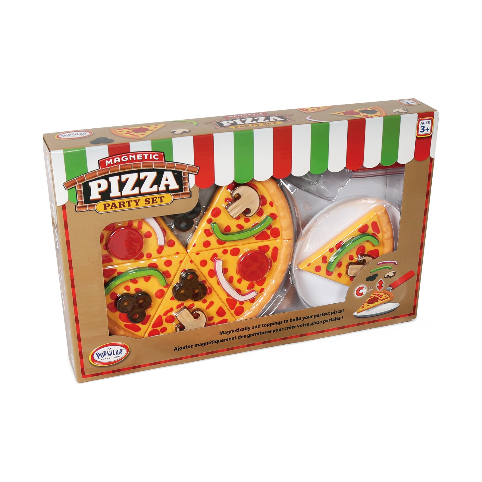 New – Popular Playthings Magnetic Pizza Party Set – Ages 3+ | 1-2 players