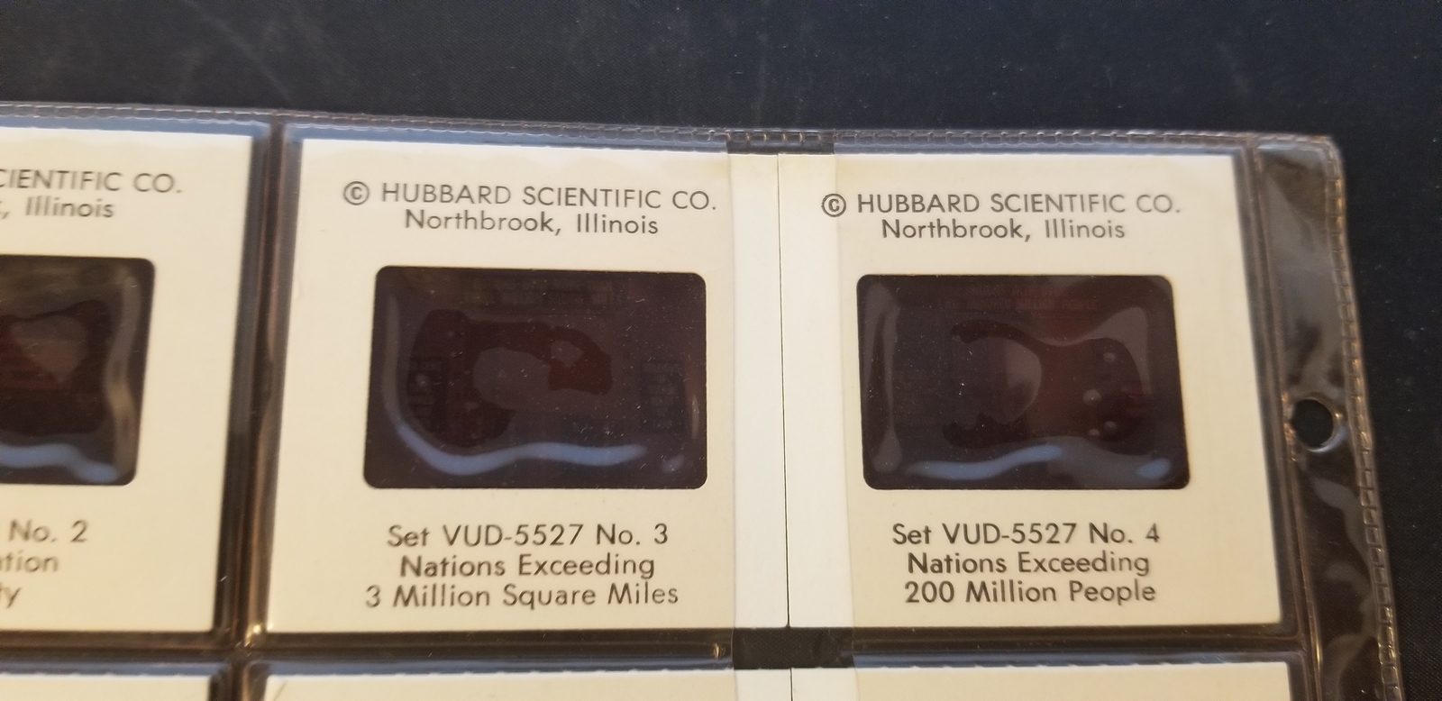Vintage Hubbard Scientific Co VUD-5527 Set 1-20 Color Slides Census Information