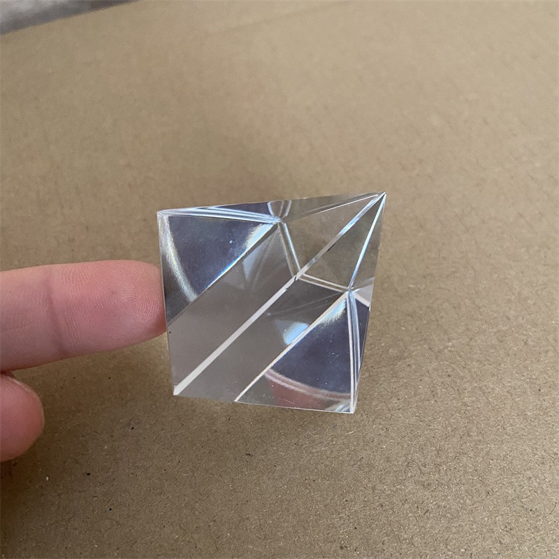 1PC Rainbow Optical Glass Crystal Pyramid Prism f Science Survey Light Spectrum