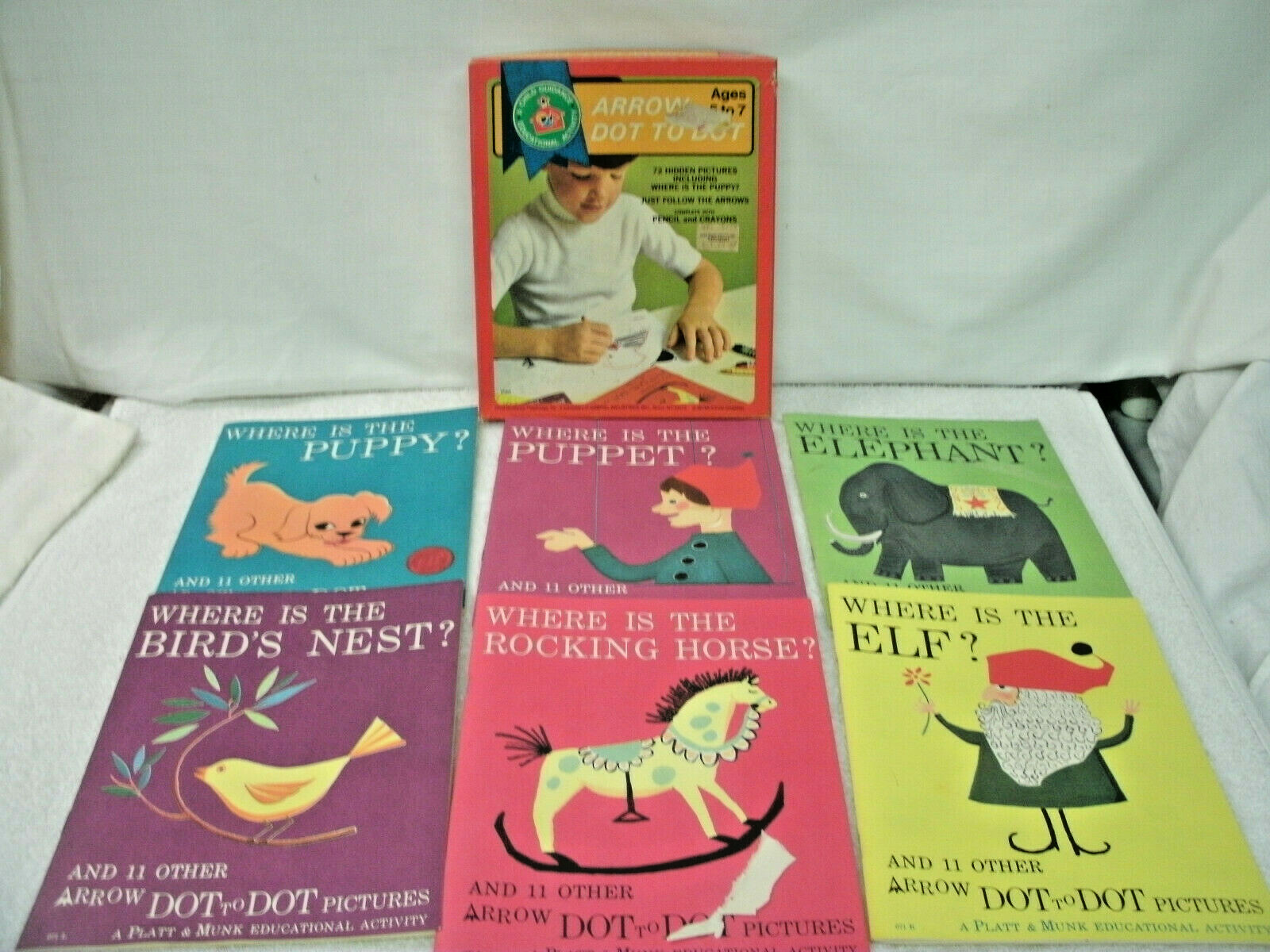 1977 DOT to DOT–Arrow–Child Guidance Educational Activity–6 books/33 unused p