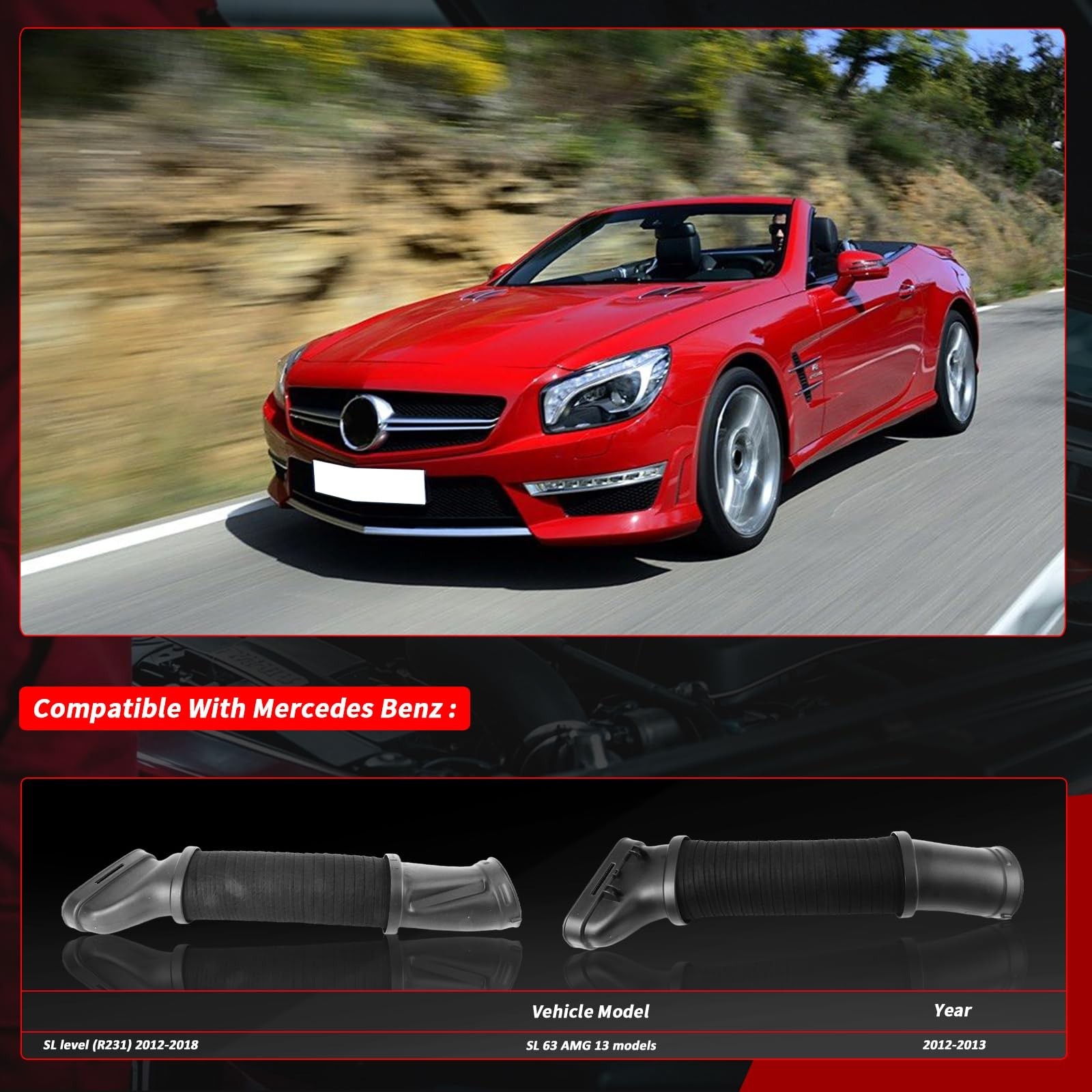 2780902382,2780902282 Intake pipe L/R suitable for Mercedes-Benz SL63 AMG SL5…
