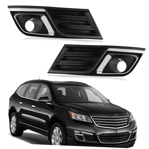 Front Fog Light Bezel Set Compatible with Chevy Traverse 2013 Left and Right