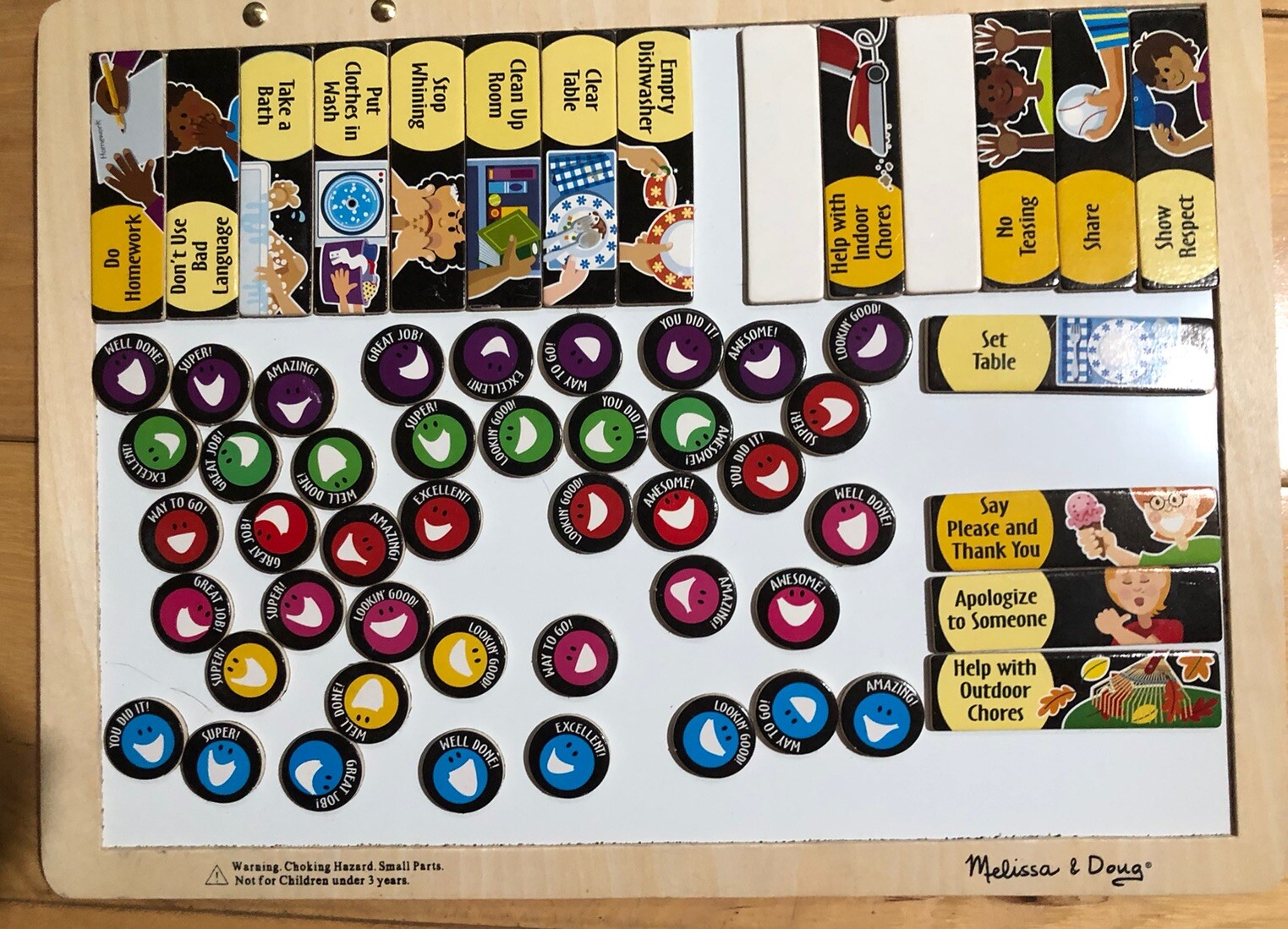 Melissa & Doug My Magnetic Responsibility Chart Child’s Wood Value & Chores