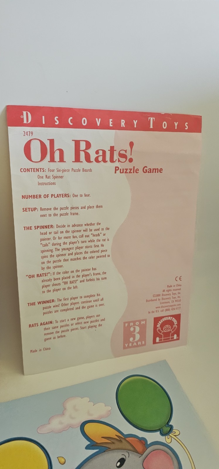 Oh Rats! Educational Puzzle Game Discovery Toys Complete Ages 3+