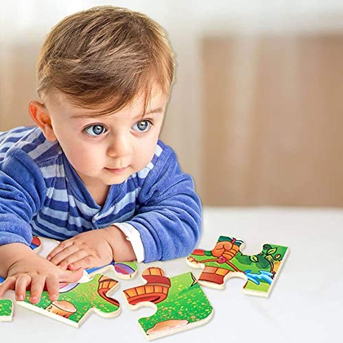 Wooden Puzzles for Toddlers 2-4, 9 Pieces Jigsaw Puzzles 8-piece Animal Puzzle