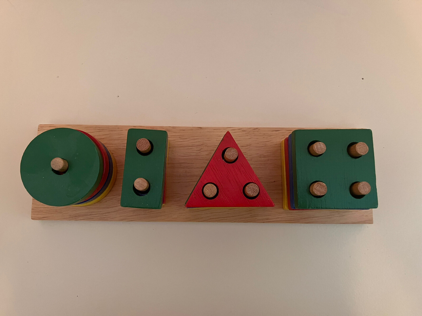 IKEA Triska SHAPE SORTING/STACKING BOARD Multicolour Wooden Kids Toy Montessori