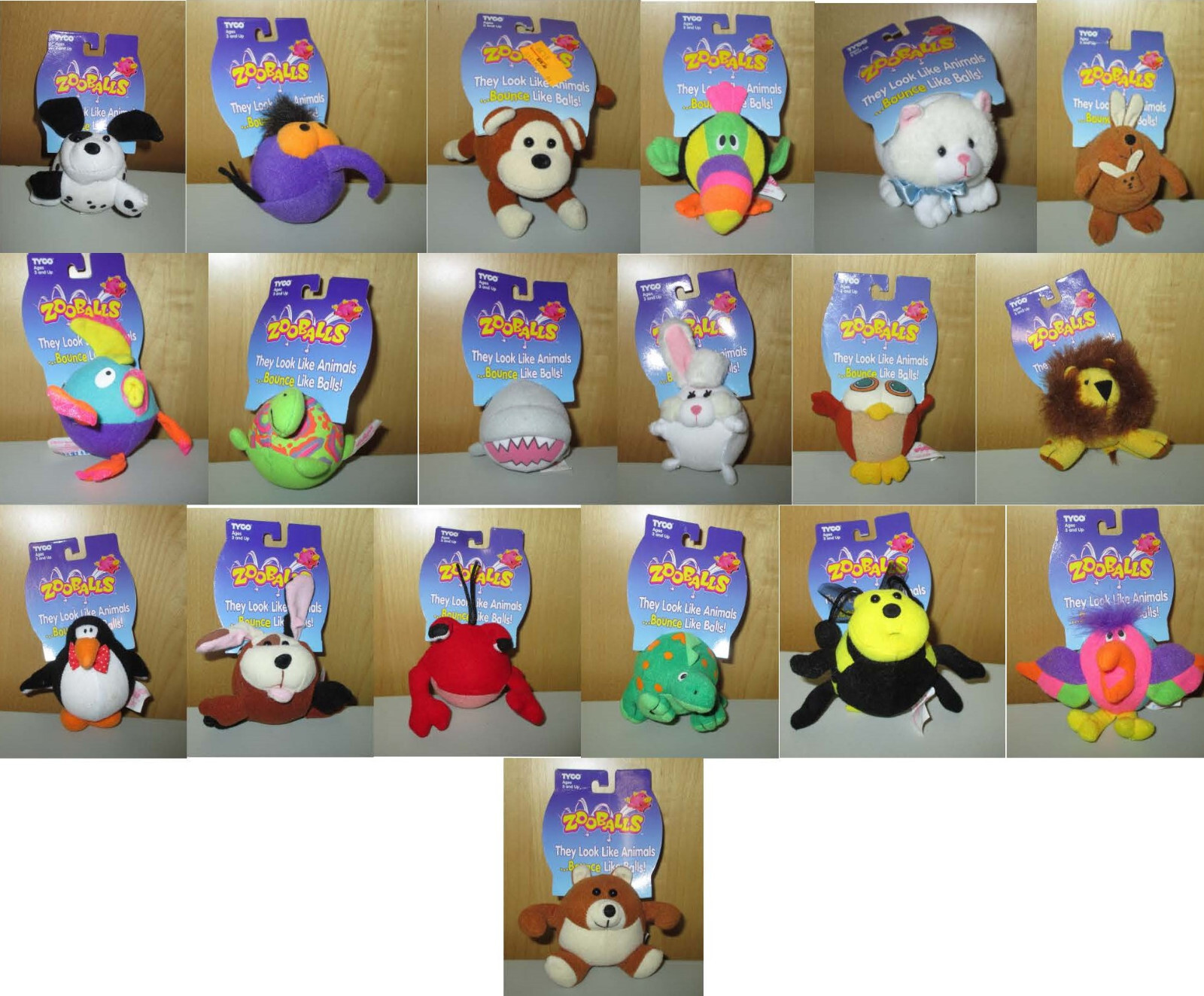 Assorted 1996 Tyco ZOOBALLS – 21 Selections – You Choose!