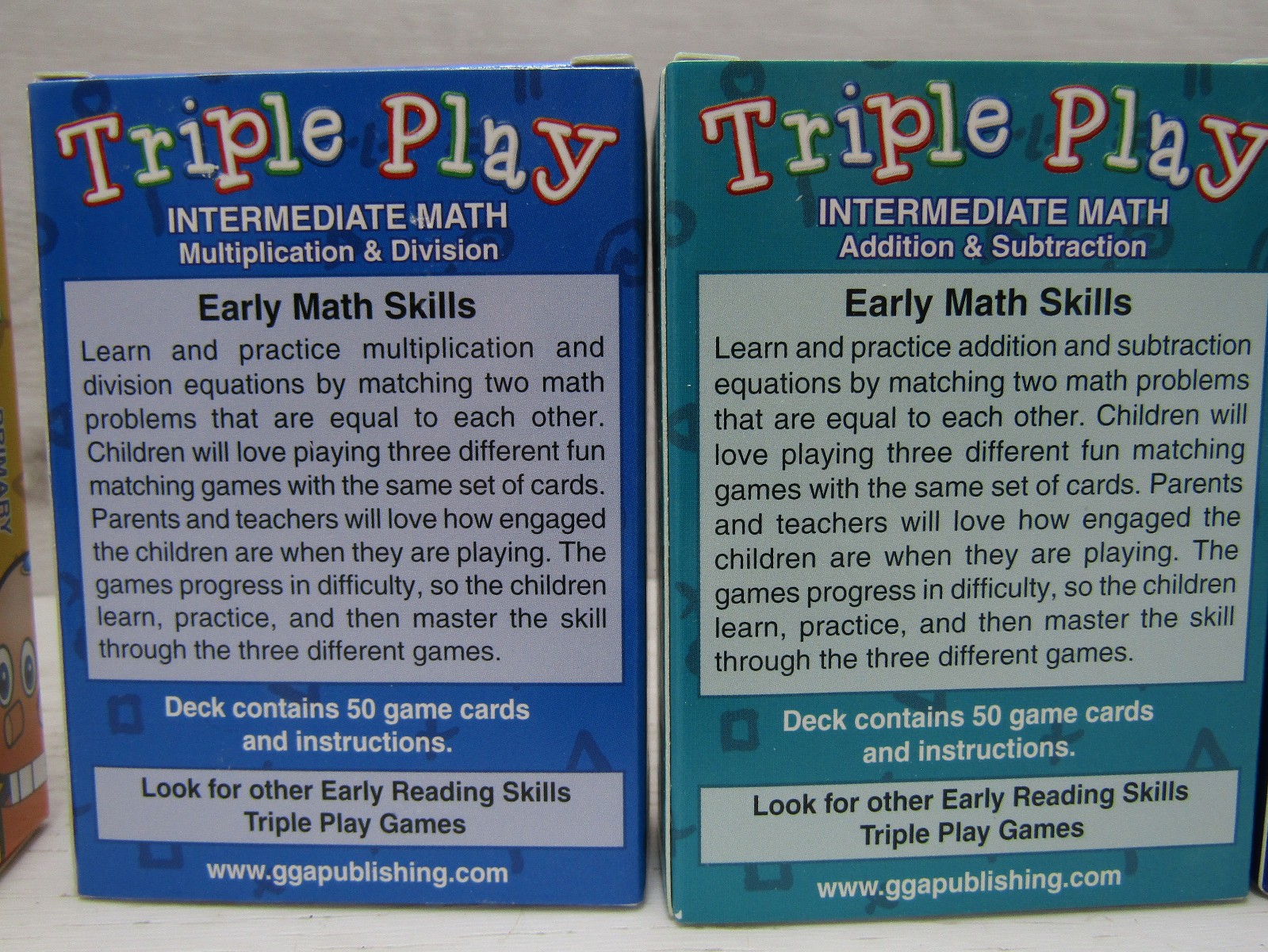 Early Math Skills TRIPLE PLAY Lot of 8: 4)Primary Math & 4)Intermediate Math GGA