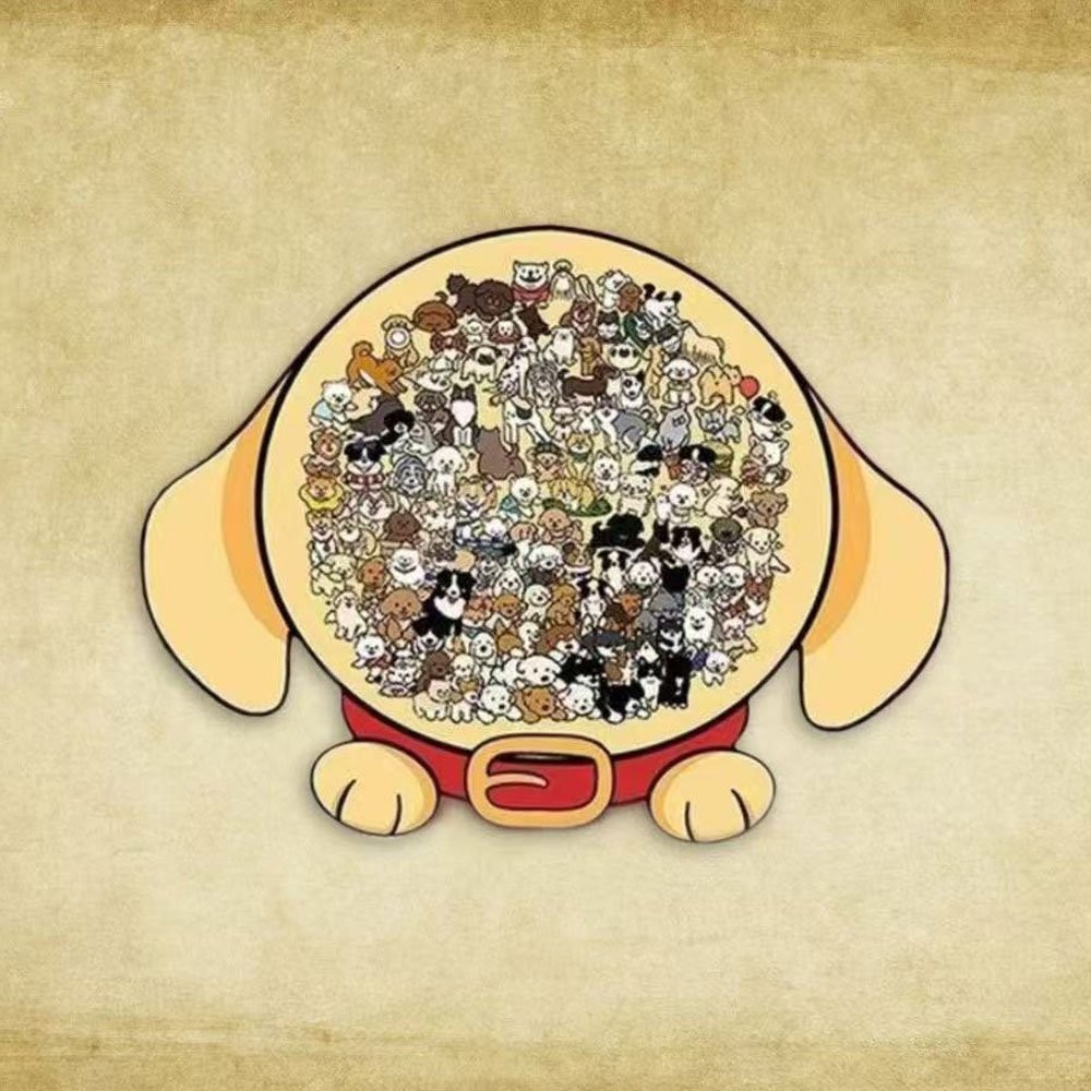 115-Piece Morandi-Colored Dog Shaped Wooden Jigsaw Puzzle JQ