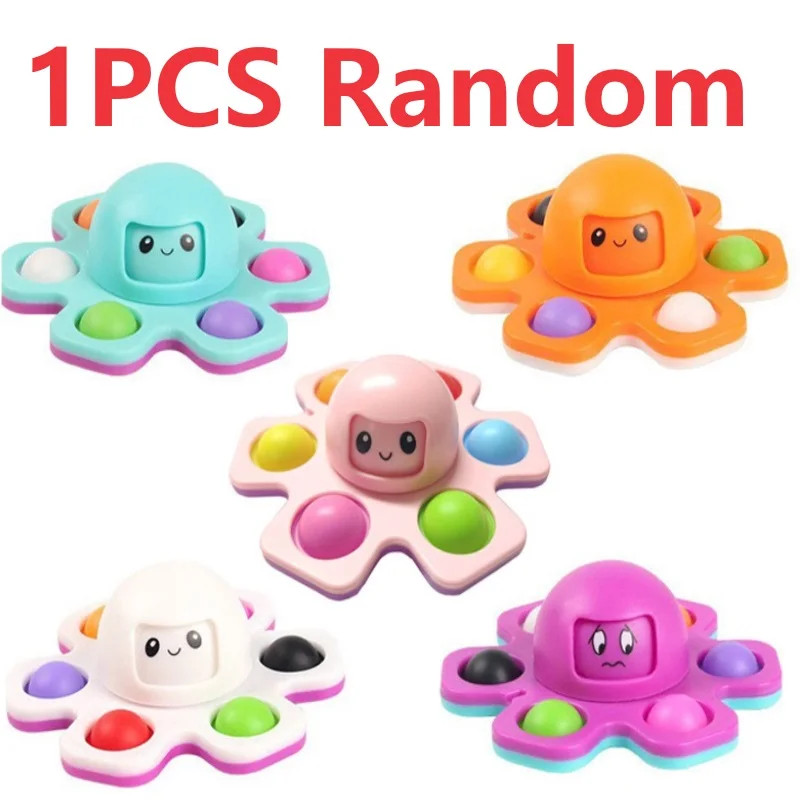 Antistress Push Bubbles Fidget Spinner for Kids and Adults Face-Changing
