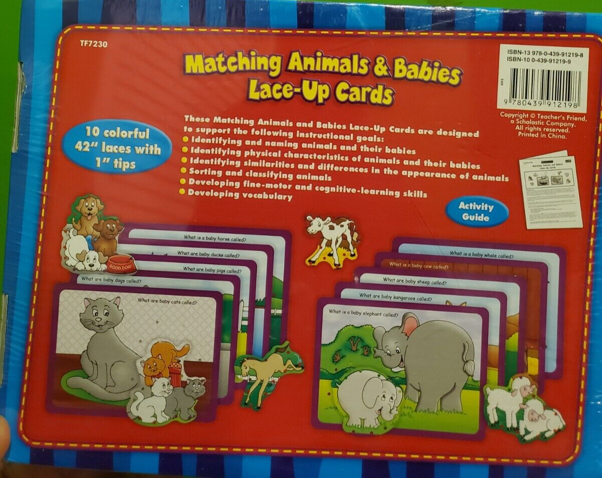 Scholastic Animal Lace-Up Cards, Fun & Educational