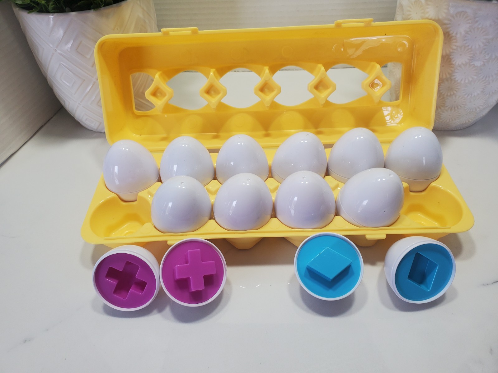 Shape Matching Toy Eggs Learning Educational Sensory for Kids 🥚🟦🔺 Pre-Owned
