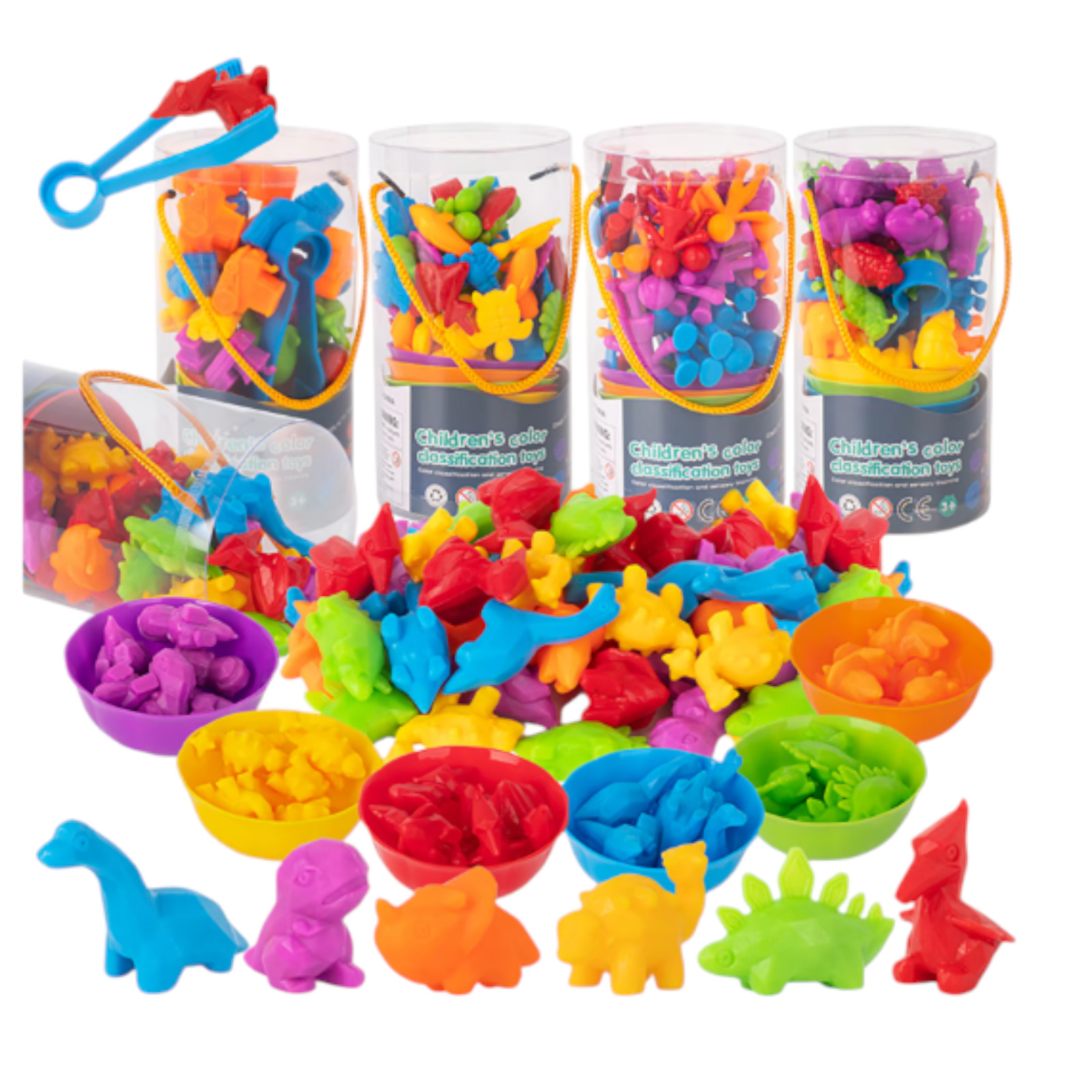 Animal Sorting Toy Color Matching Math Learning Set for Kids cartoon Dinosaurs