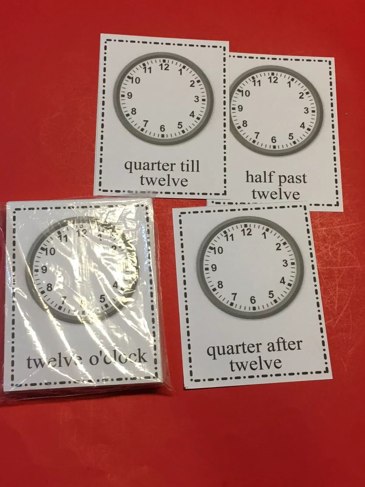 DRY ERASE – LEARN TO READ THE TIME – 48 LAMINATED FLASH CARDS