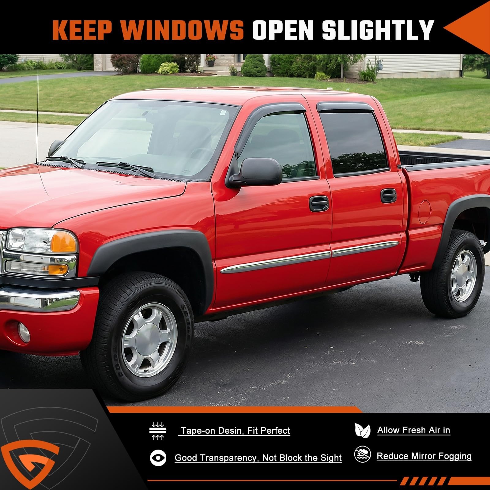 Rain Guards Fit for 1999-2006 Chevy Silverado/GMC Sierra 1500/2500/2500HD Ext…