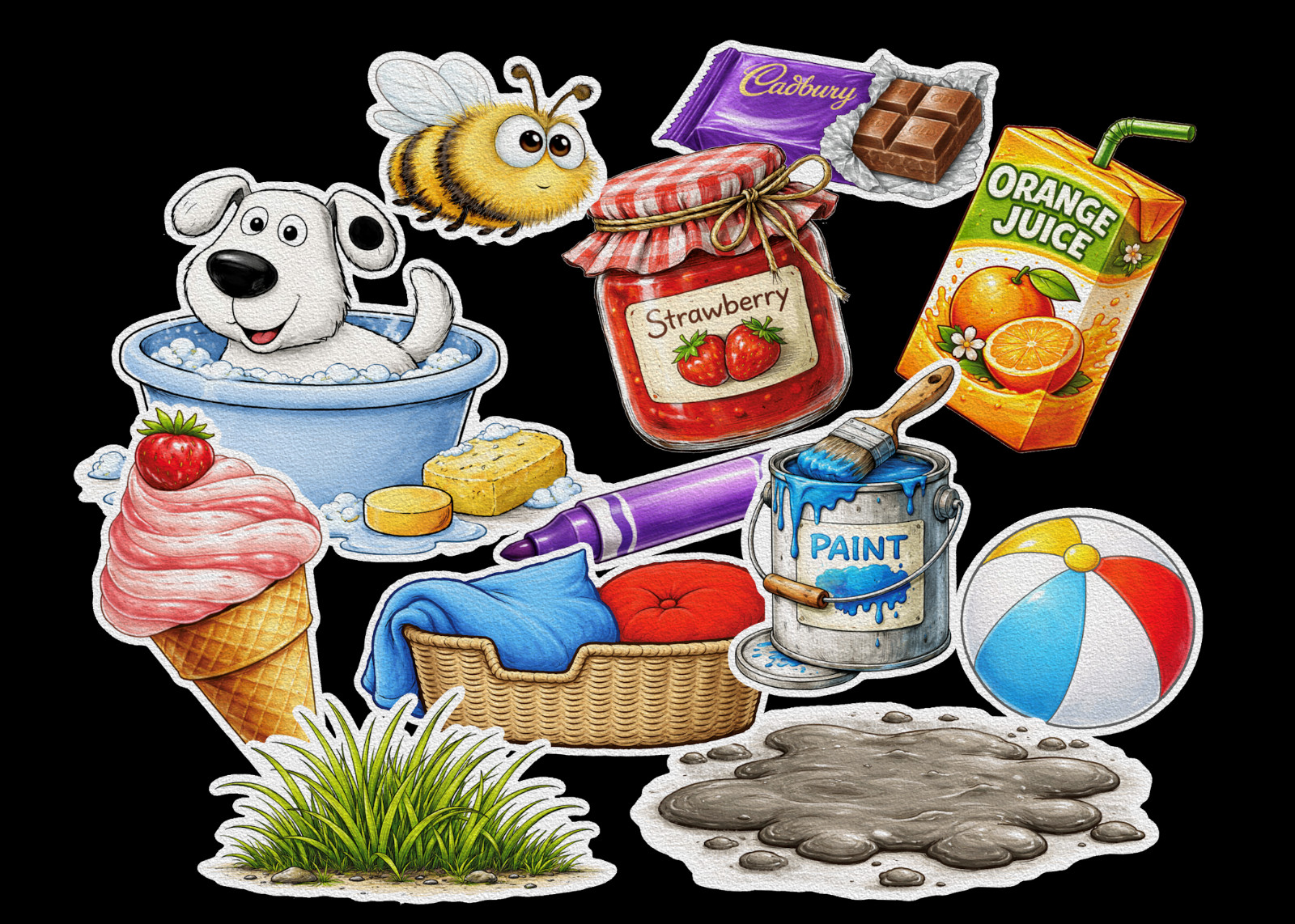 Dog’s Colorful Day Educational Activities Flannel Felt Board Story 32-pc