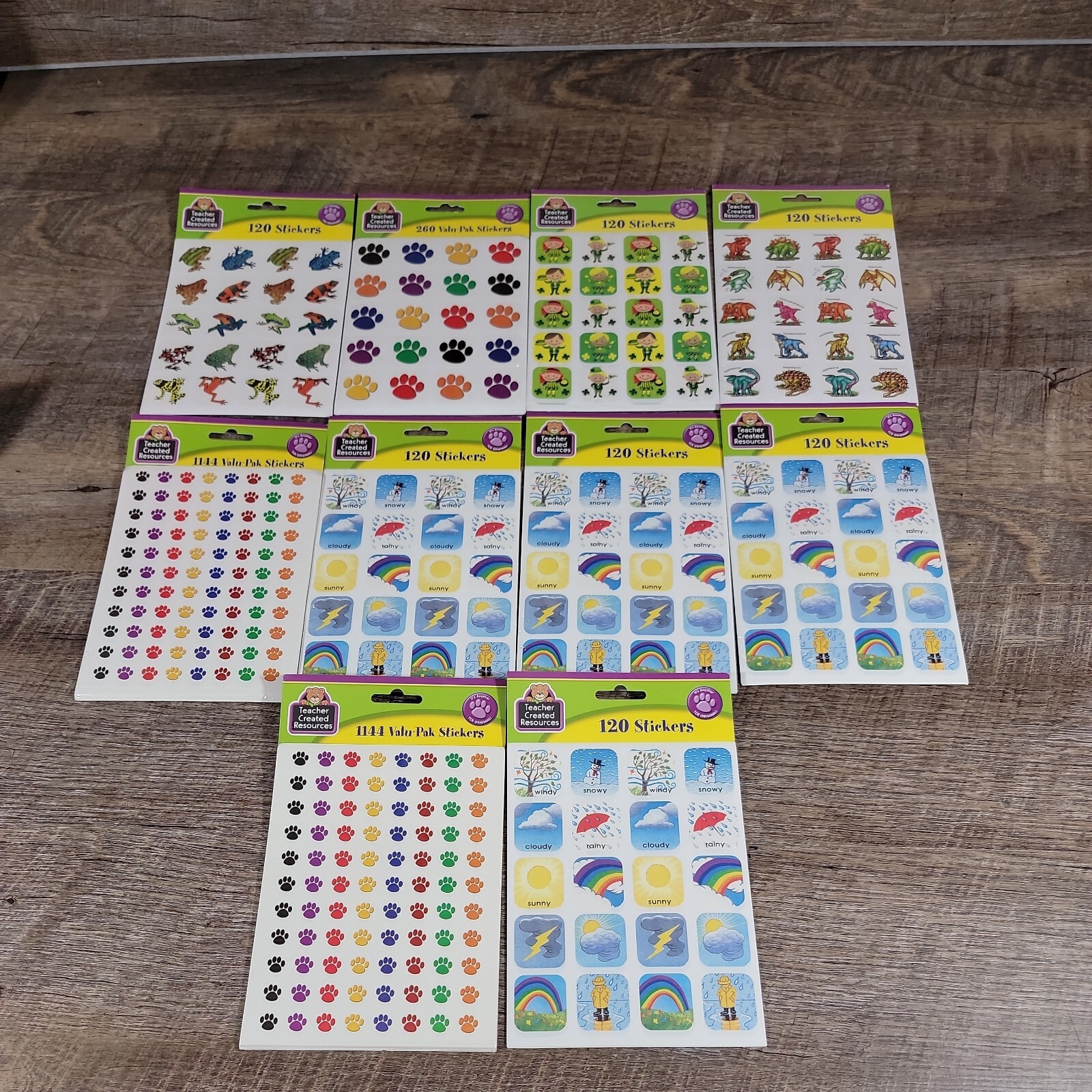 Lot Of 10 packs Teacher Created Resources Colorful Mini Stickers