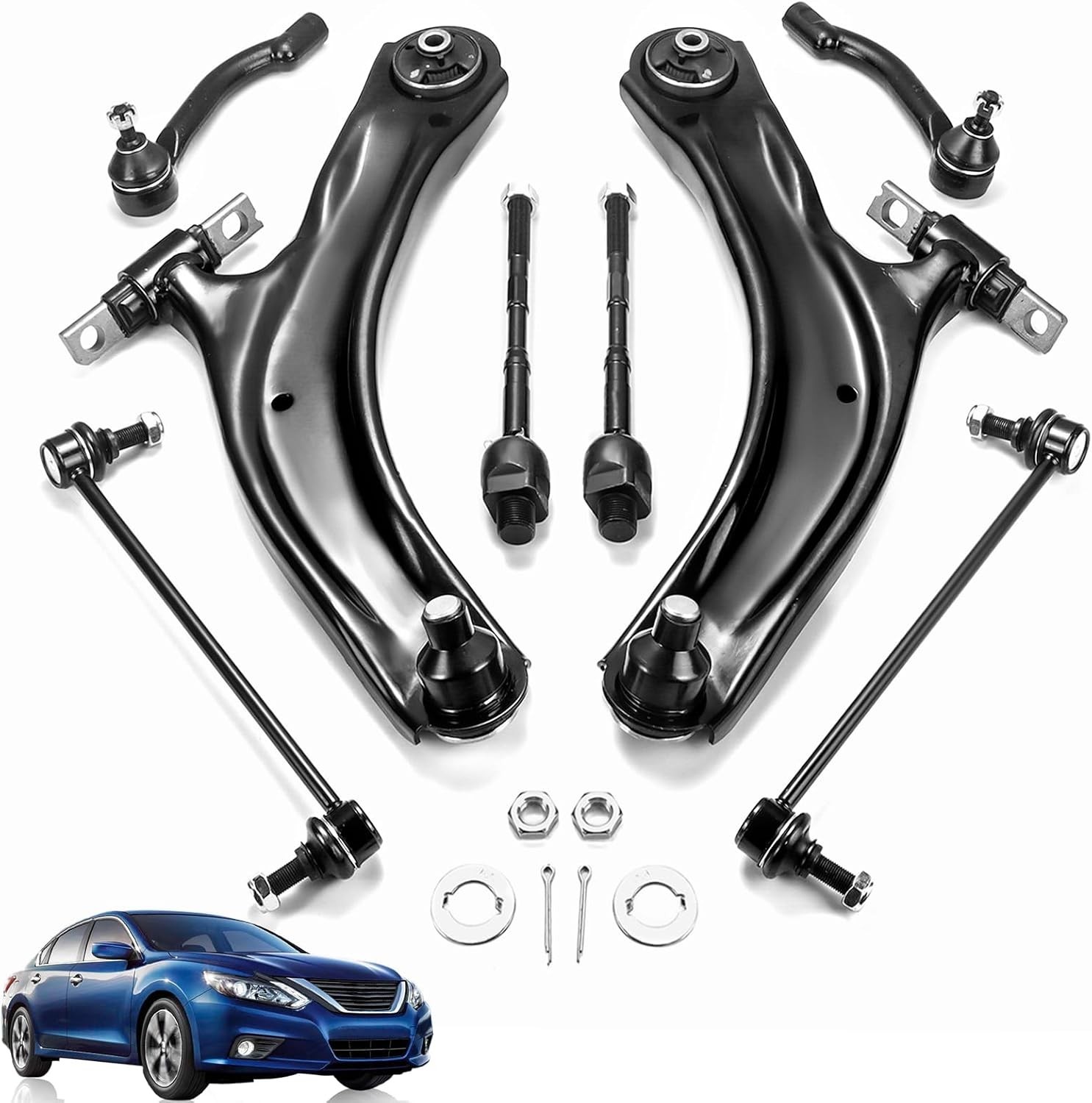 8pc Front Lower Control Arms – Suspension Kit for Nissan Rogue 2008-2013 &