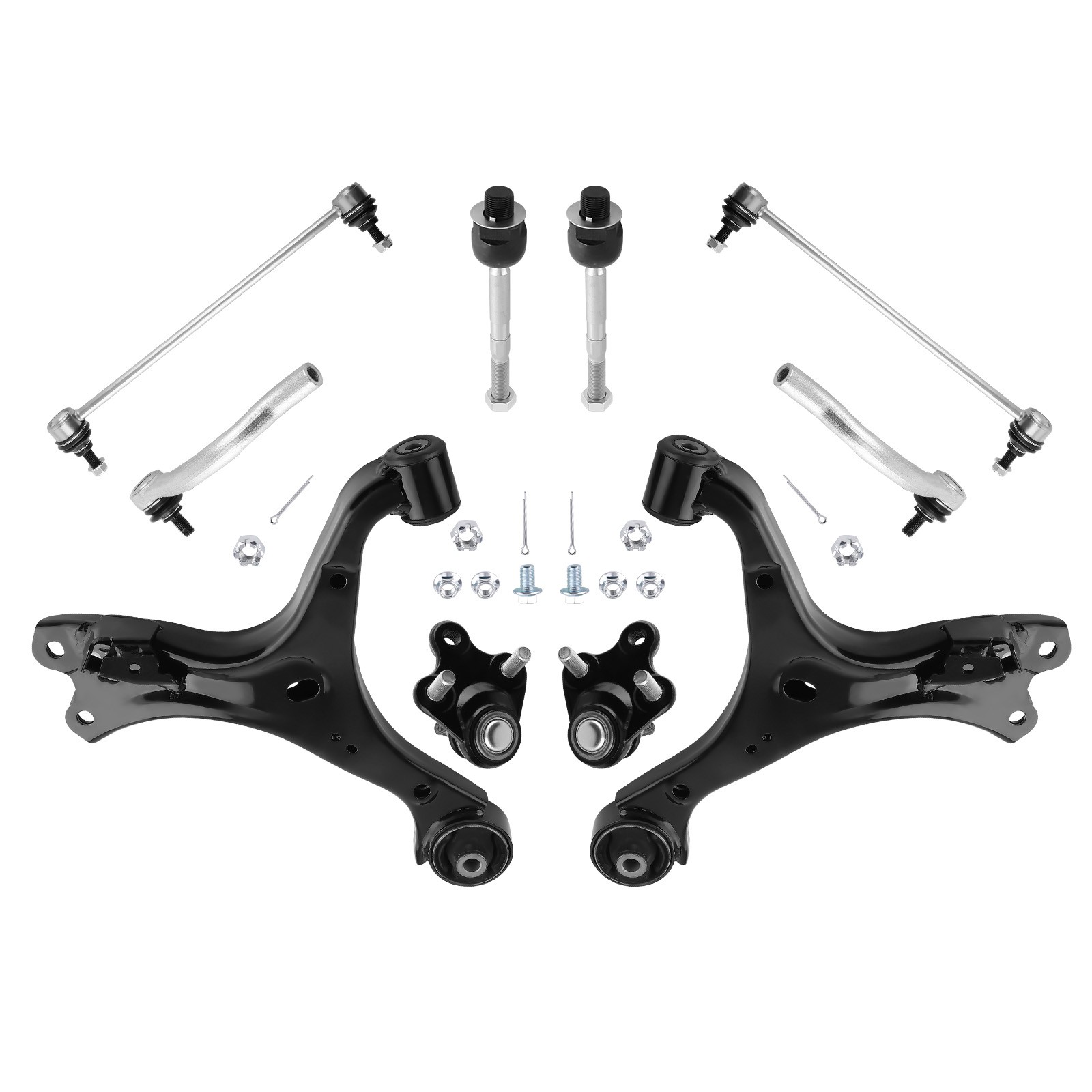 Front Lower Control Arms Sway Bars Tie Rods fit for Honda Civic 1.8L 2012-2015