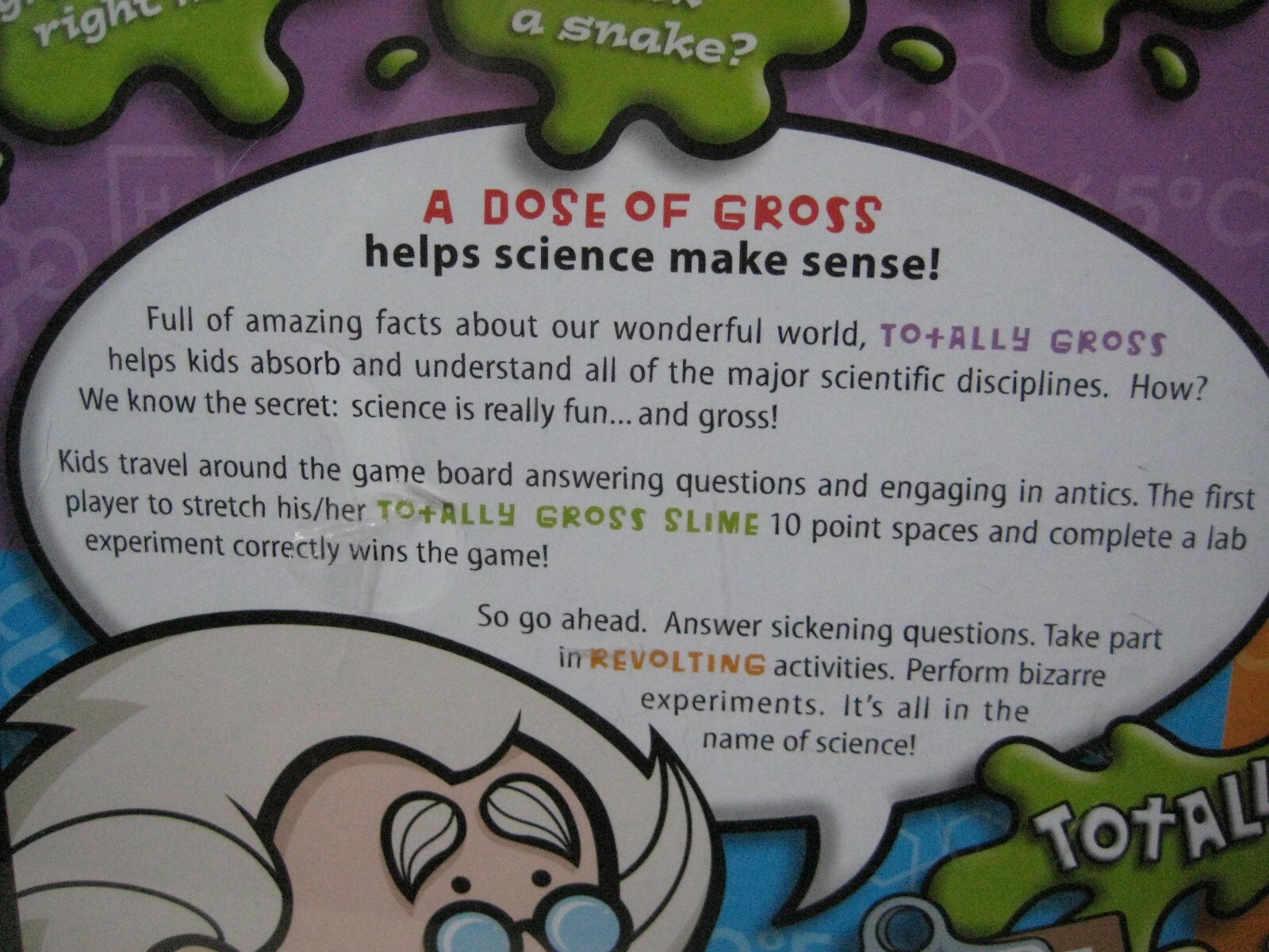 Totally Gross The Game Of Science – by University Games – 2015 ~ Board Game