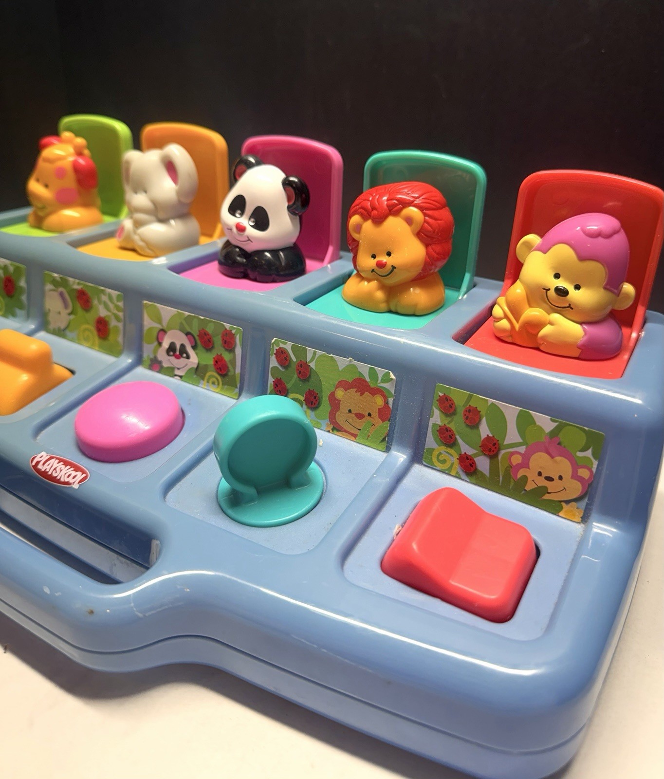 Vintage 1995 Playskool Poppin Pals Pop Up Jungle Animals Zoo Baby Toddler Toy