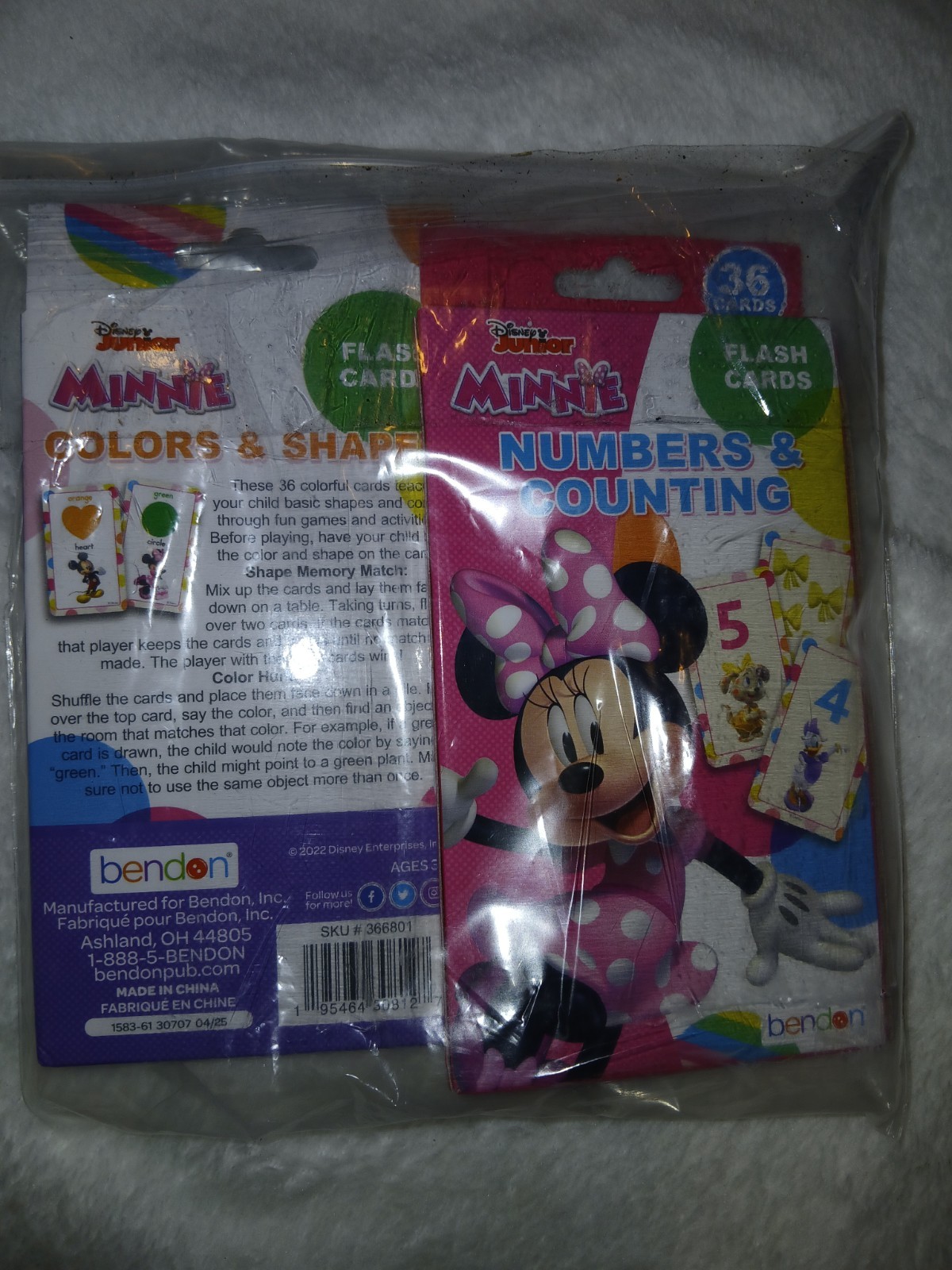 Minnie Mouse Flash Card Set, Numbers,Counting/Colors,Shapes 36 Card PerPack