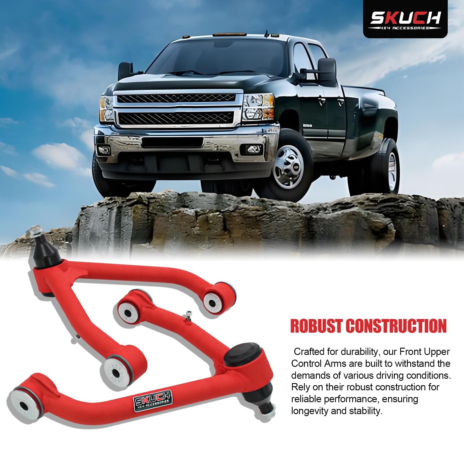 2-4″ Lift Front Upper Control Arms for 2014-2018 Chevy Silverado GMC Sierra 1…