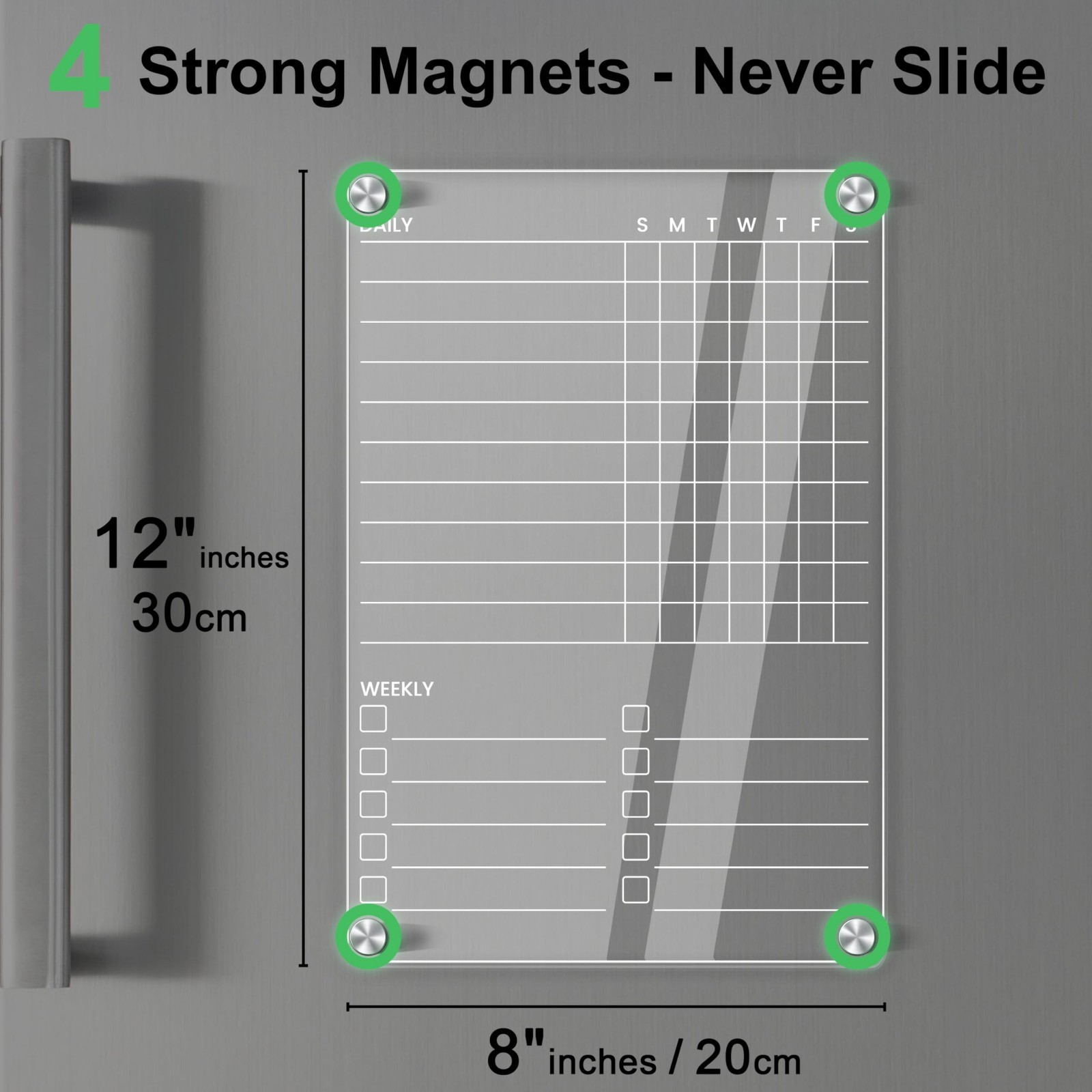 Acrylic Magnetic Chore Chart for Kids & Adults – Dry Erase Family Responsibility