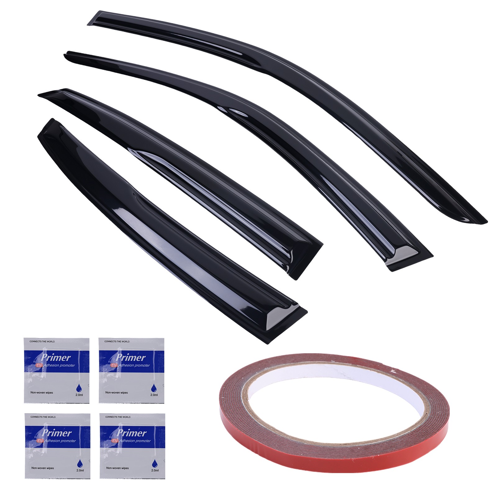 Mugen Style Window Visor For 22-25 Honda Civic Sedan Rain Guard Vent Deflector