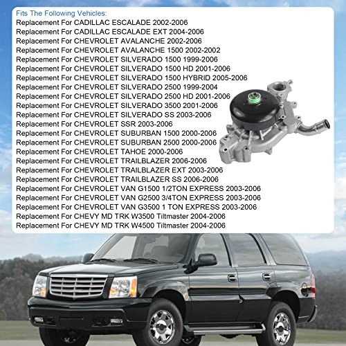 Water Pump Chevrolet GMC Tahoe Yukon 4.8L 5.3L 6.0L