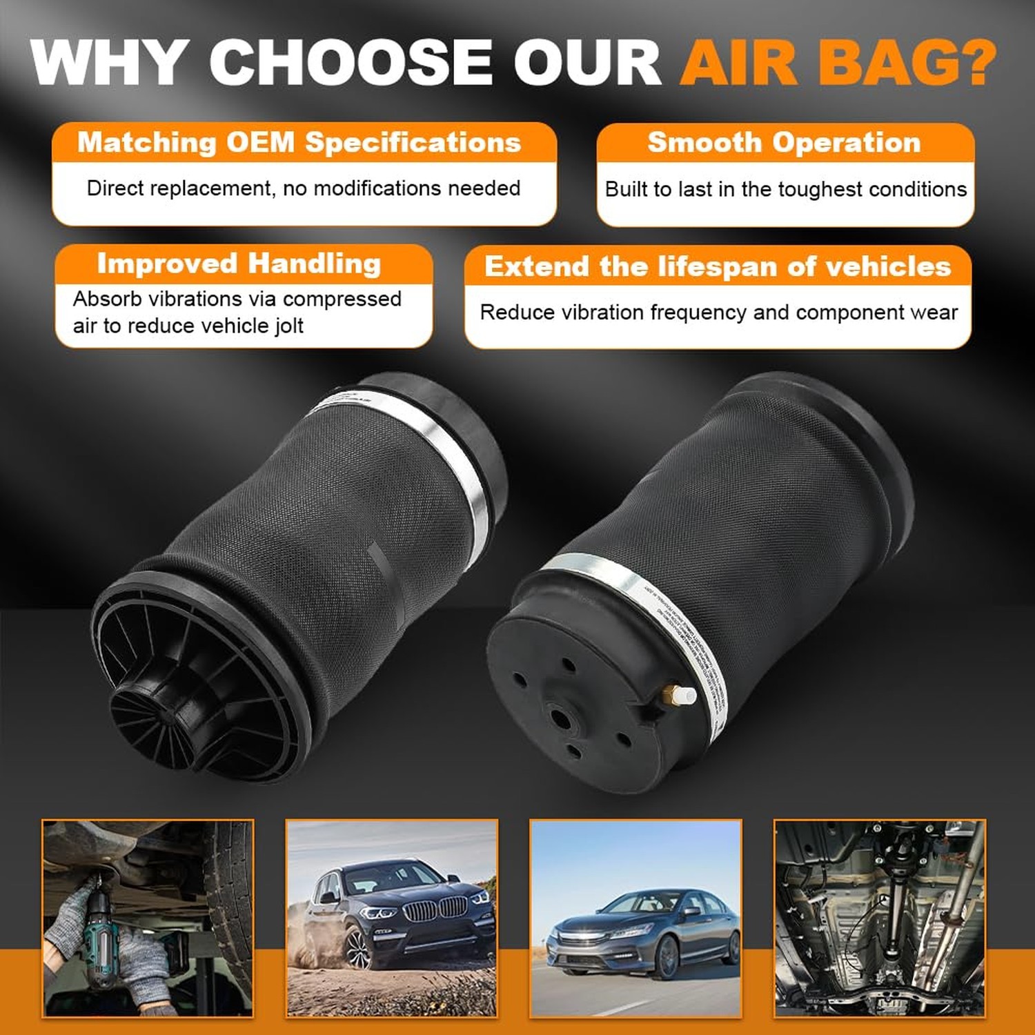 Rear Air Spring Suspension Bags Absorber Replacment for Mercedes Benz 2005-20…
