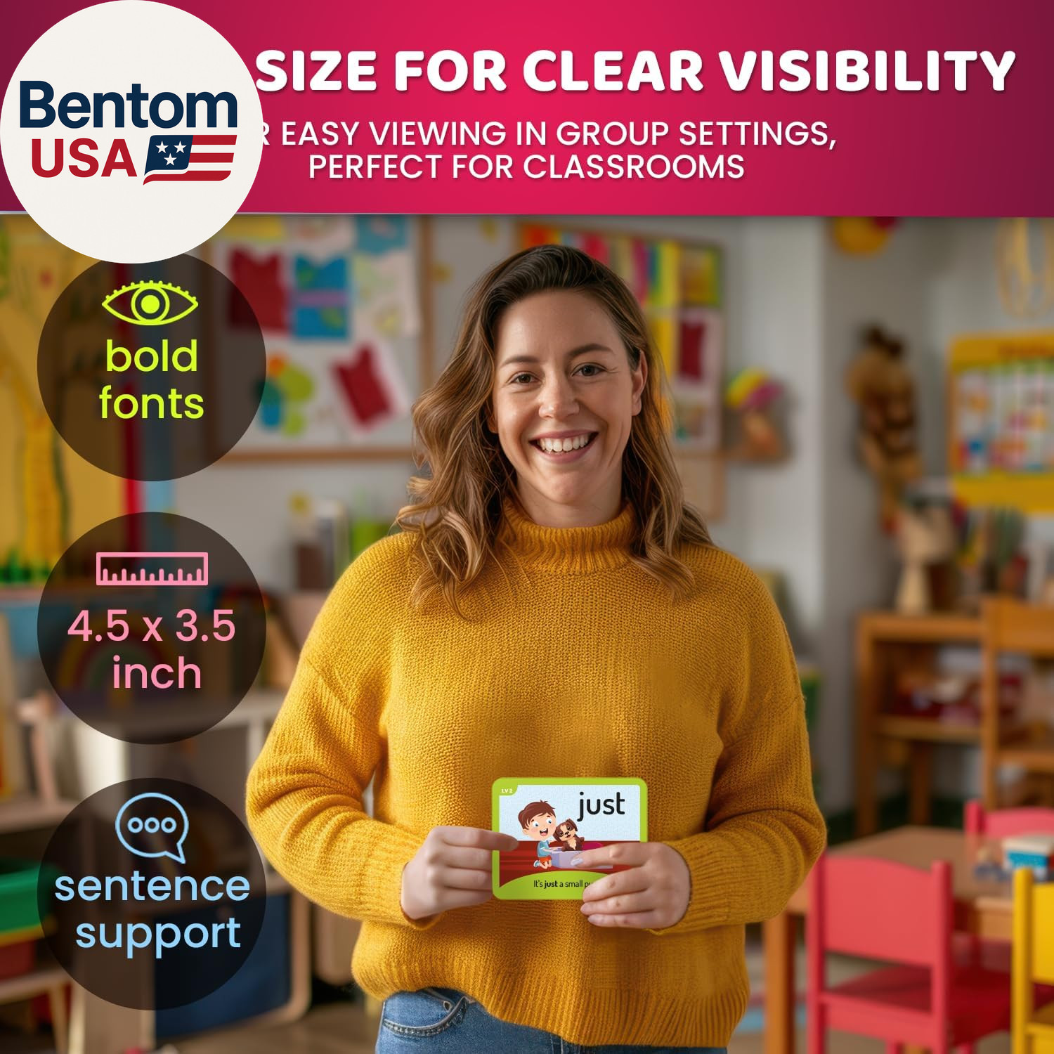 520 Sight Words Flash Cards Kindergarten with Sentences for Kids Ages 4-8 – Base