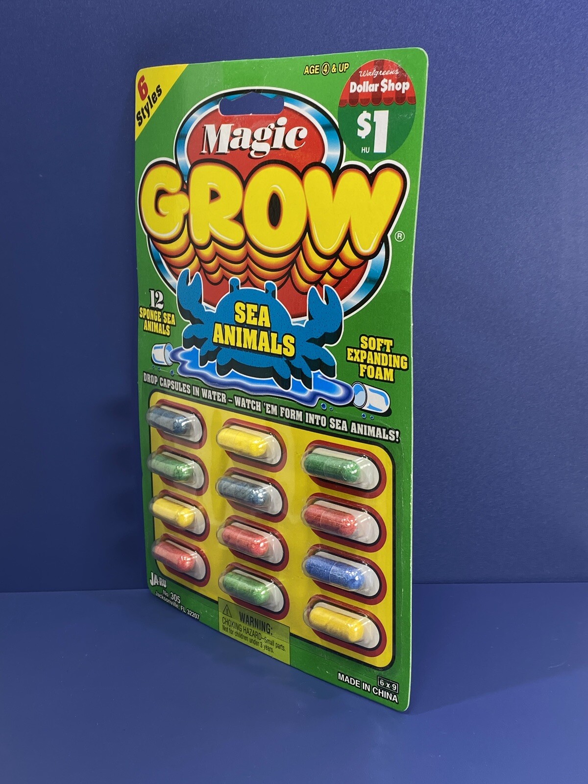 Ja-Ru No 305 Magic Grow Sea Animals Soft Foam Encapsulated Shapes Ocean Life